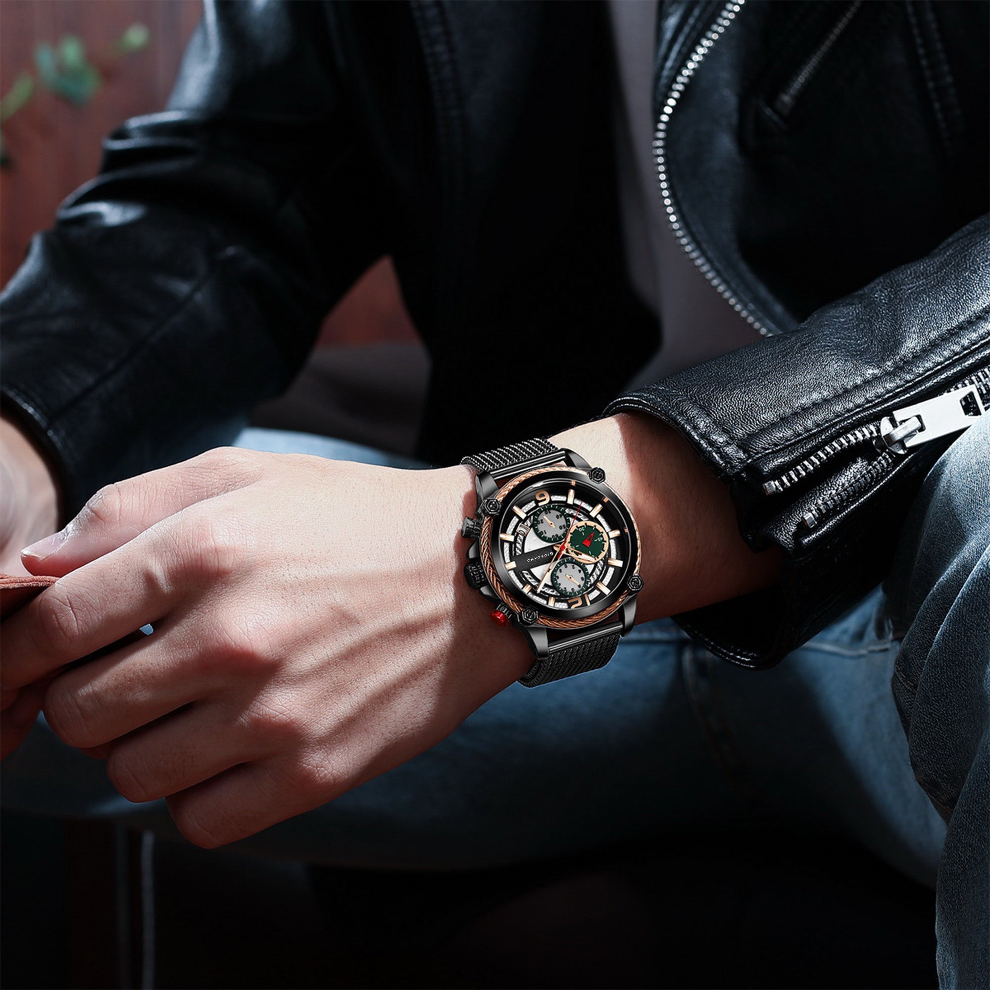 Giordano Analog Wrist Watch for Men Stylish Metal Strap with Water Resistant Multifunction Mechanism Watch | GZ-50039-11