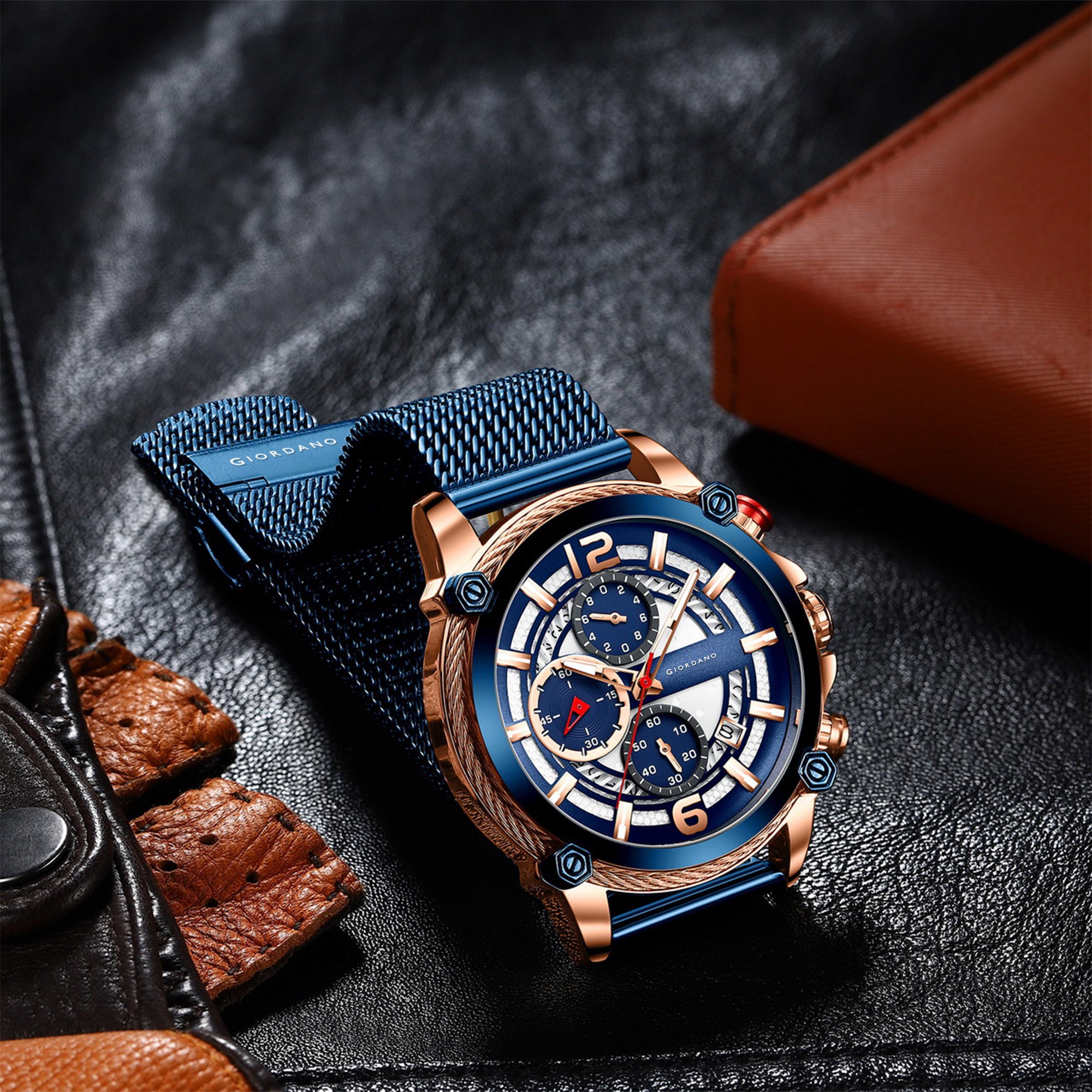 Giordano Analog Wrist Watch for Men Stylish Metal Strap with Water Resistant Multifunction Mechanism Watch | GZ-50039-33