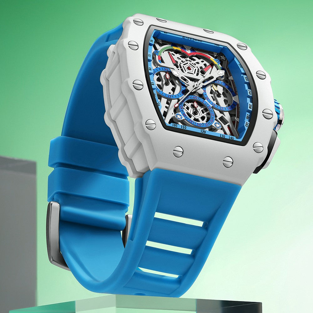 Giordano Multifunction Watch for Men with Day, Date, and 24-Hour Sub-Dial, Water Resistant Square Dial Unique Design | GZ-50144-04