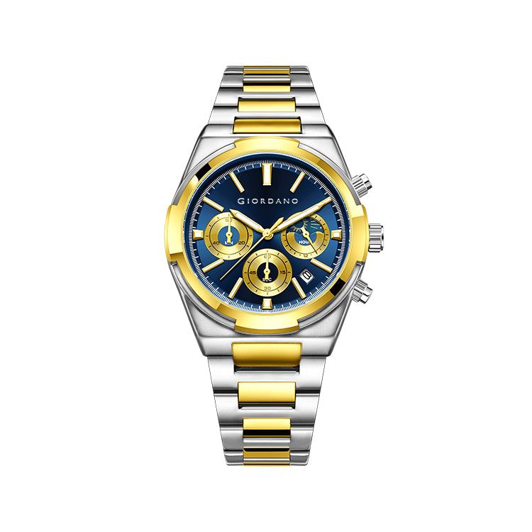 Giordano Luxury multifunctional Watch for Men with round dial, date display and Stainless Steel Strap | GZ-50152-66
