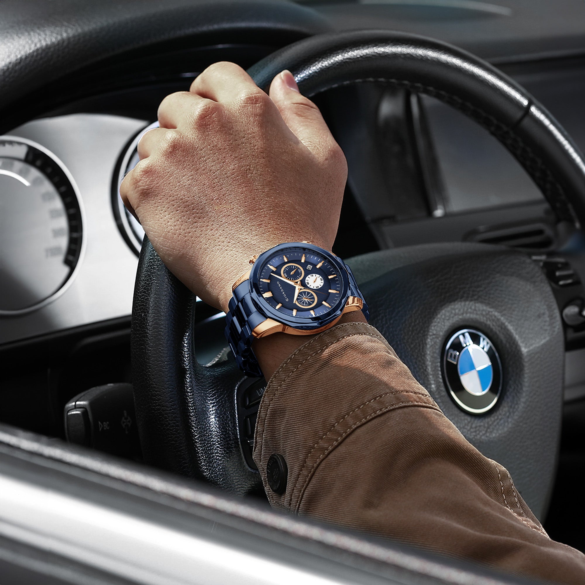 Giordano Analog Wrist Watch for Men Stylish Metal Strap with Water Resistant Multifunction Mechanism Watch GZ-50036-44