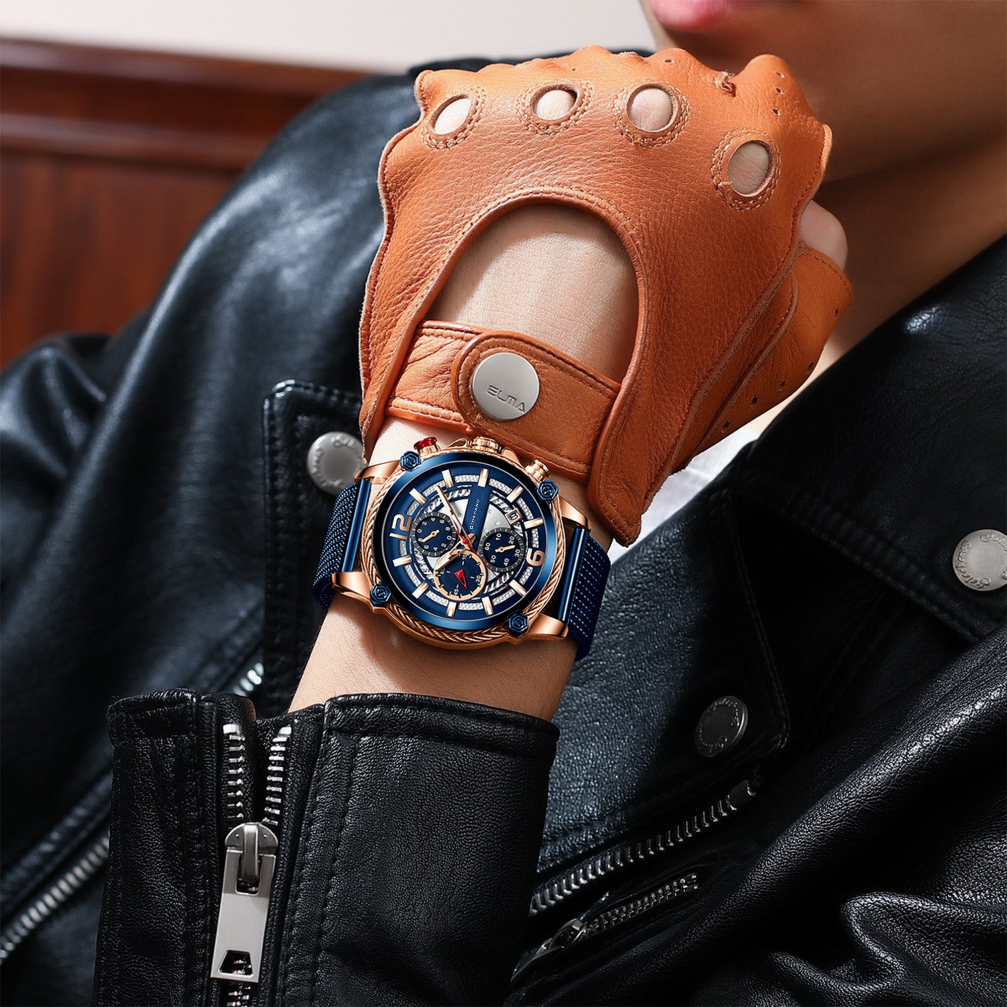 Giordano Analog Wrist Watch for Men Stylish Metal Strap with Water Resistant Multifunction Mechanism Watch | GZ-50039-33