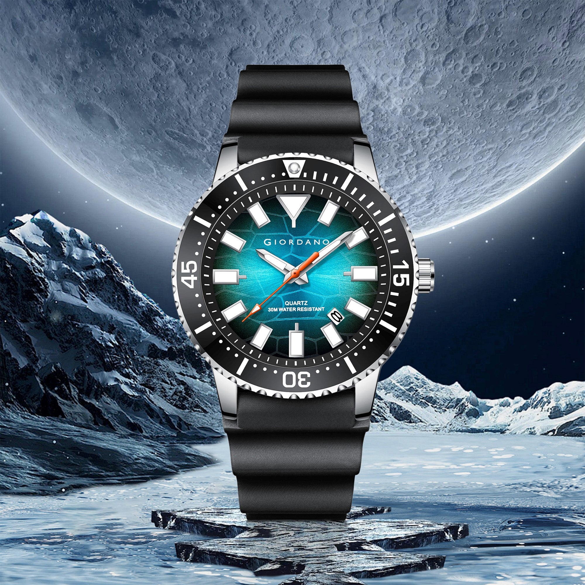 Giordano Analog Wrist Watch for Men Stylish Silicon Strap with Water Resistant 3 Hand Mechanism for Men and Boys to Compliment Your Look/Ideal Gift for Male | GZ-50103-02