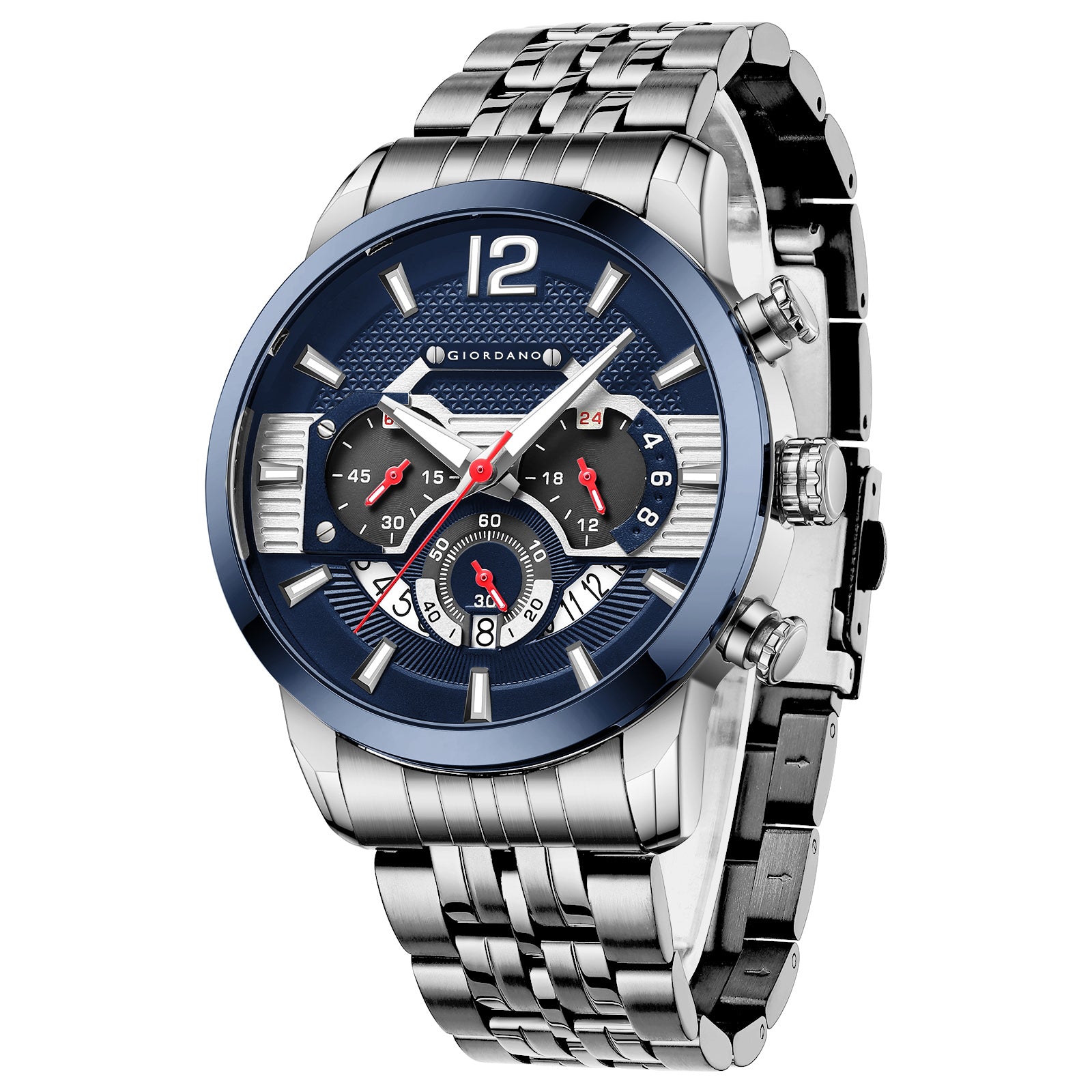 Giordano Analog Wrist Watch for Men Stylish Metal Strap with Water Resistant Multifunction Mechanism Watch GZ-50032-11