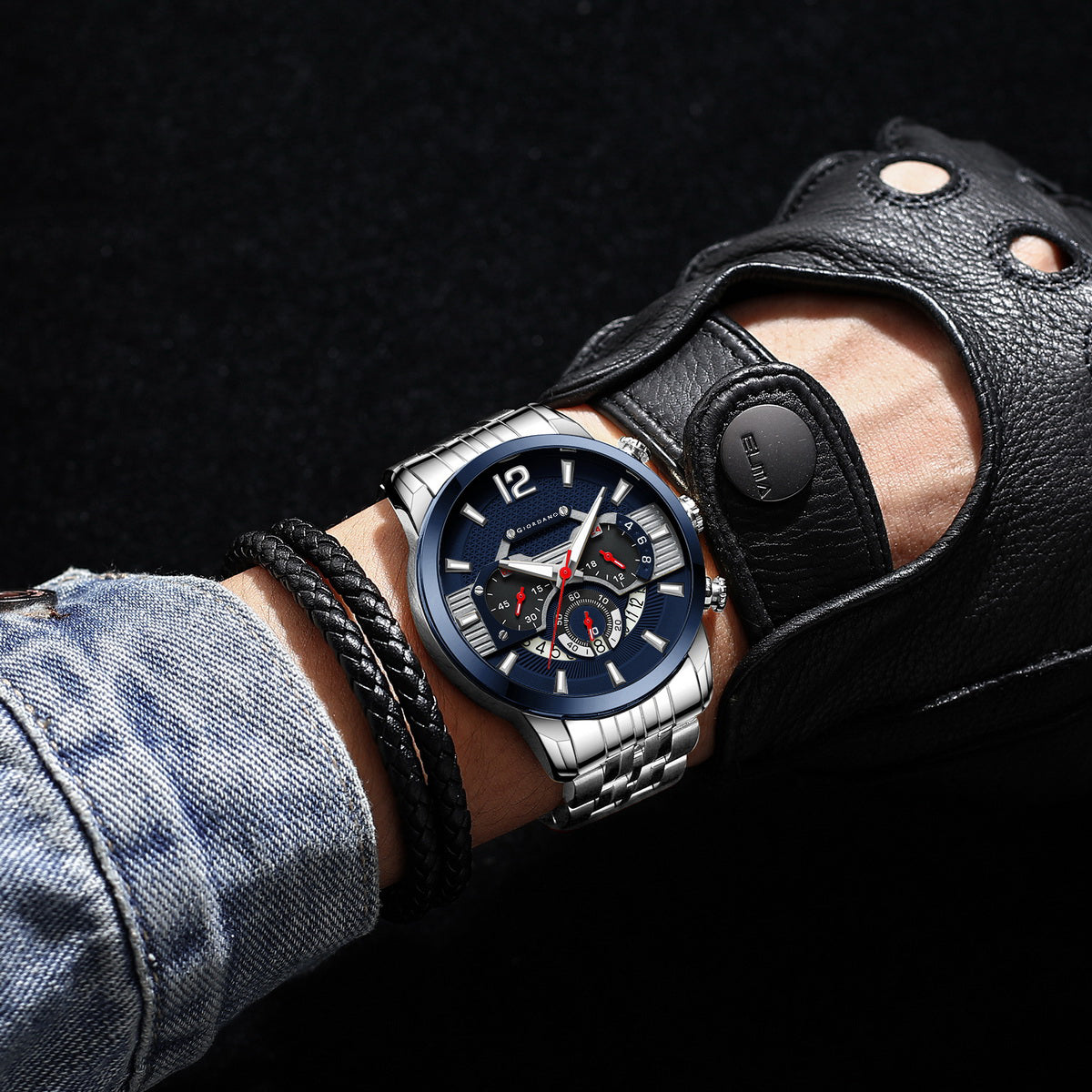 Giordano Analog Wrist Watch for Men Stylish Metal Strap with Water Resistant Multifunction Mechanism Watch GZ-50032-11