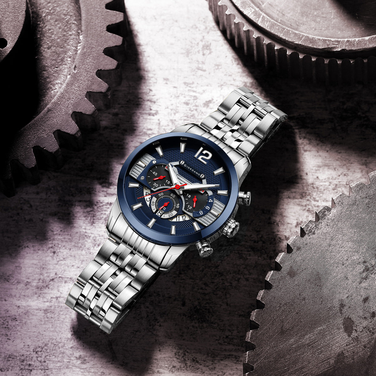 Giordano Analog Wrist Watch for Men Stylish Metal Strap with Water Resistant Multifunction Mechanism Watch GZ-50032-11