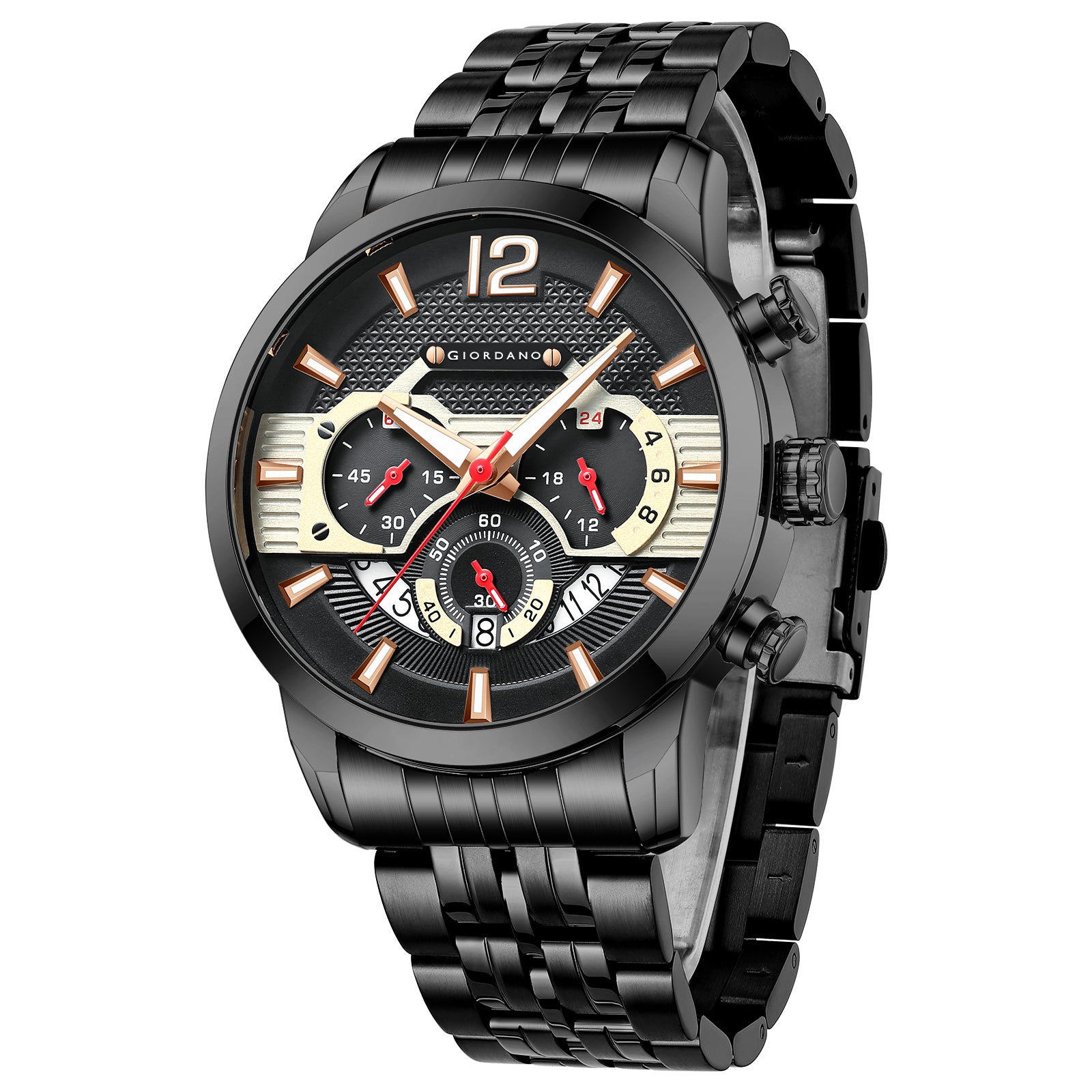 Giordano Analog Wrist Watch for Men Stylish Metal Strap with Water Resistant Multifunction Mechanism Watch GZ-50032-22