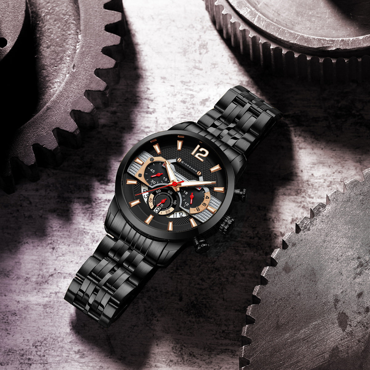 Giordano Analog Wrist Watch for Men Stylish Metal Strap with Water Resistant Multifunction Mechanism Watch GZ-50032-22