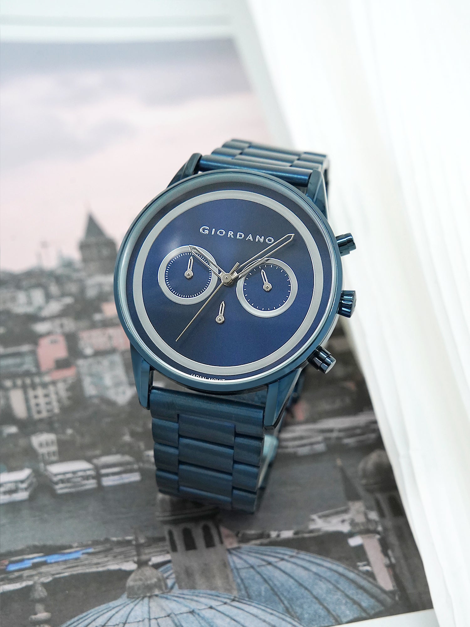 Giordano Analog Stylish Watch for Men & Boys Water Resistant Fashion Watch Round Shape with Multi-Functional Wrist Watch to Compliment Your Look/Ideal Gift for Male | GZ-50087-22