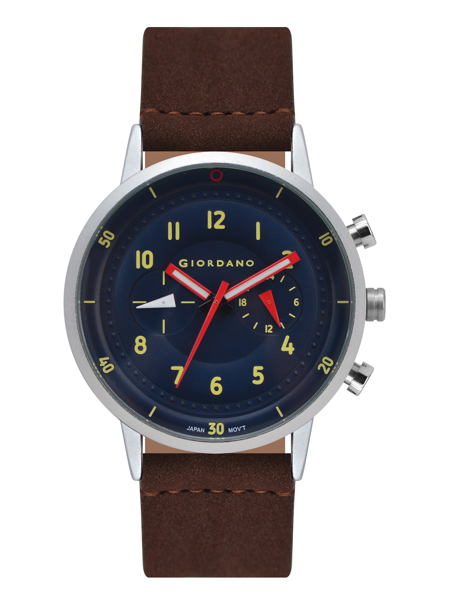 Giordano Analog Sporty Multi-Functional Watch for Men with Round Shape dial and Leather Strap | GZ-50088-03