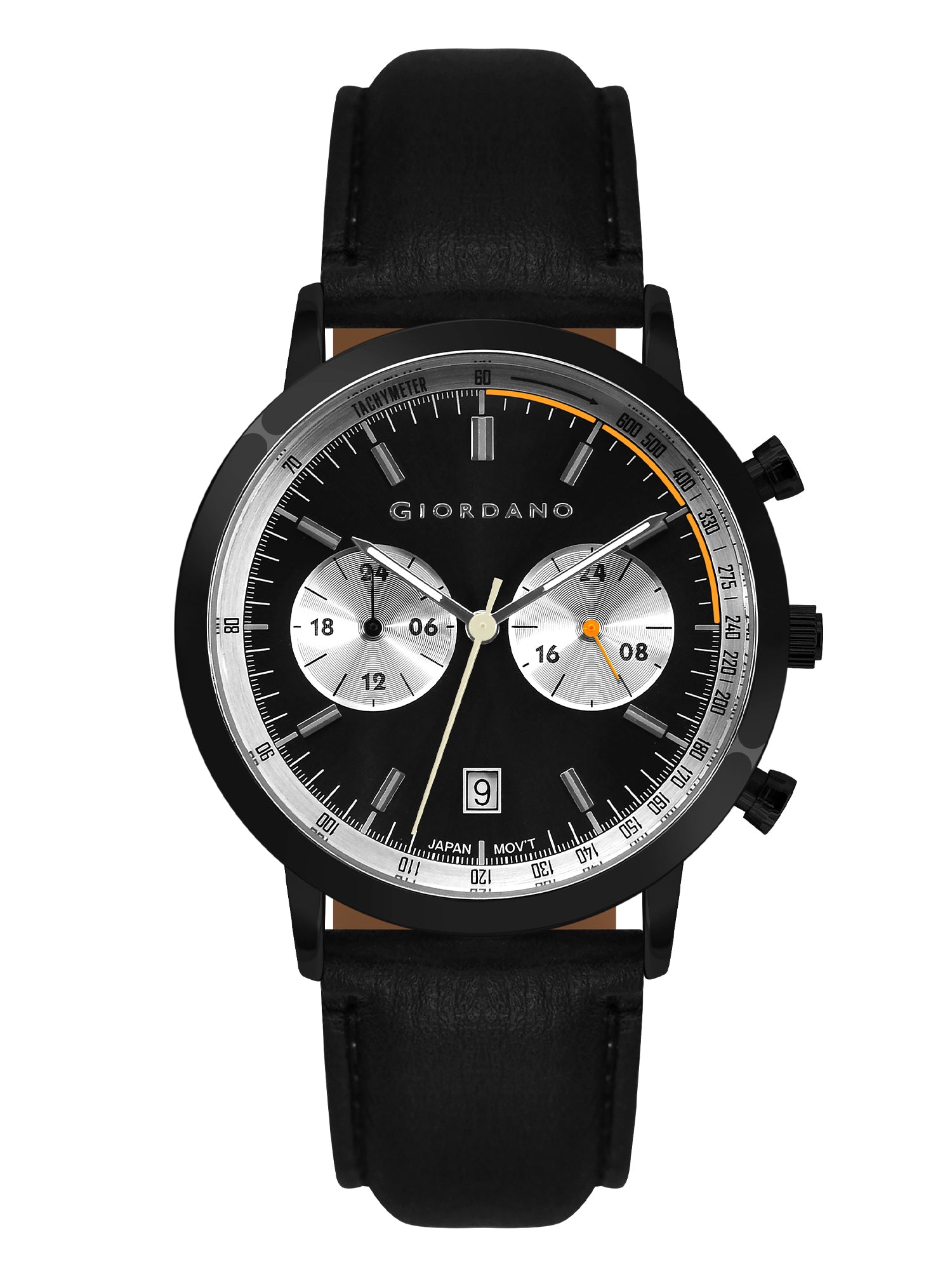 Giordano Analog Stylish Multi-Functional Watch for Men with Round Shape dial, Japanese Quartz and Leather Strap | GZ-50089-01
