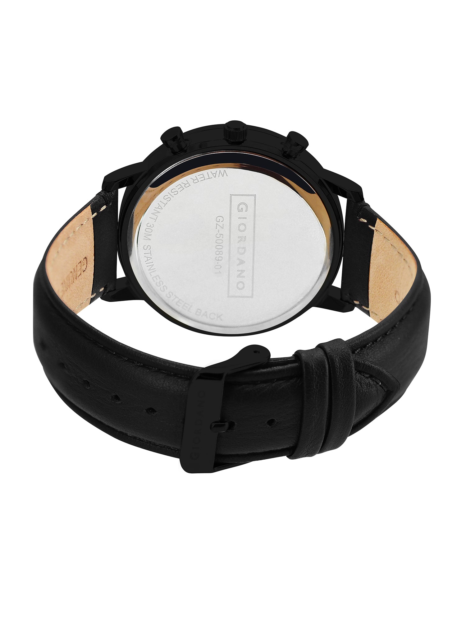 Giordano Analog Stylish Multi-Functional Watch for Men with Round Shape dial, Japanese Quartz and Leather Strap | GZ-50089-01