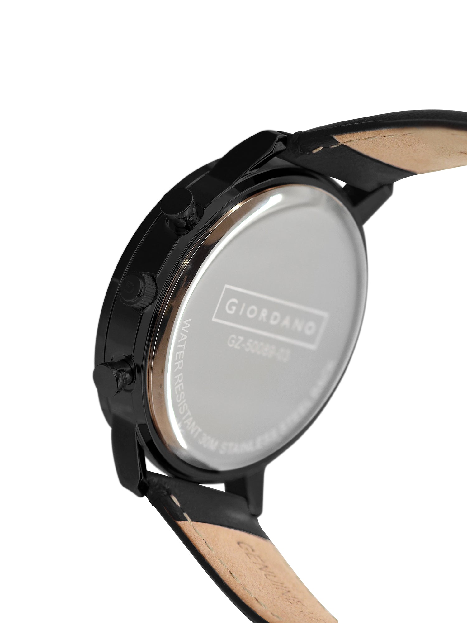 Giordano Analog Stylish Multi-Functional Watch for Men with Round Shape dial, Japanese Quartz and Leather Strap | GZ-50089-01