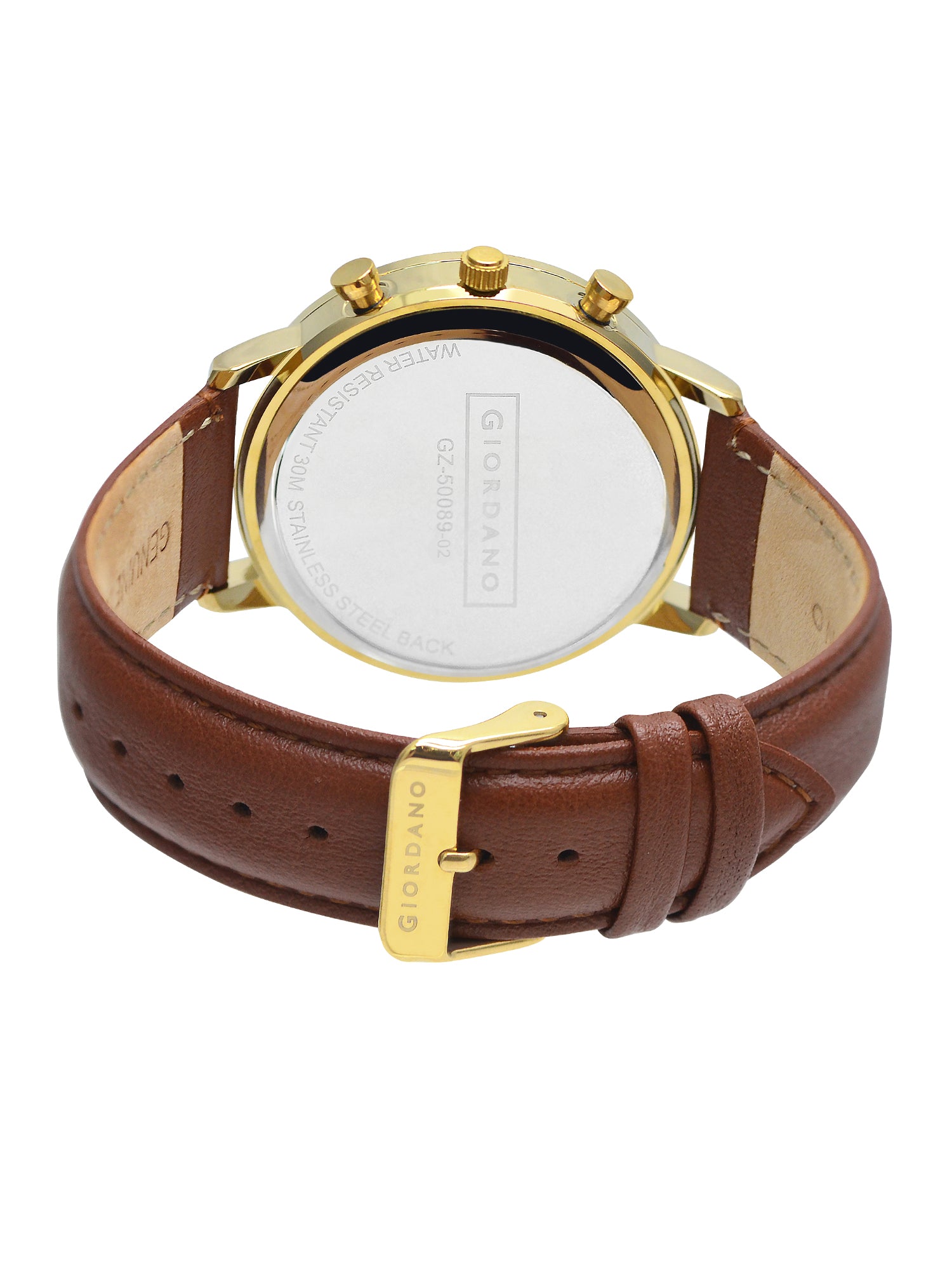 Giordano Analog Stylish Multi-Functional Watch for Men with Round Shape dial, Japanese Quartz and Leather Strap | GZ-50089-02