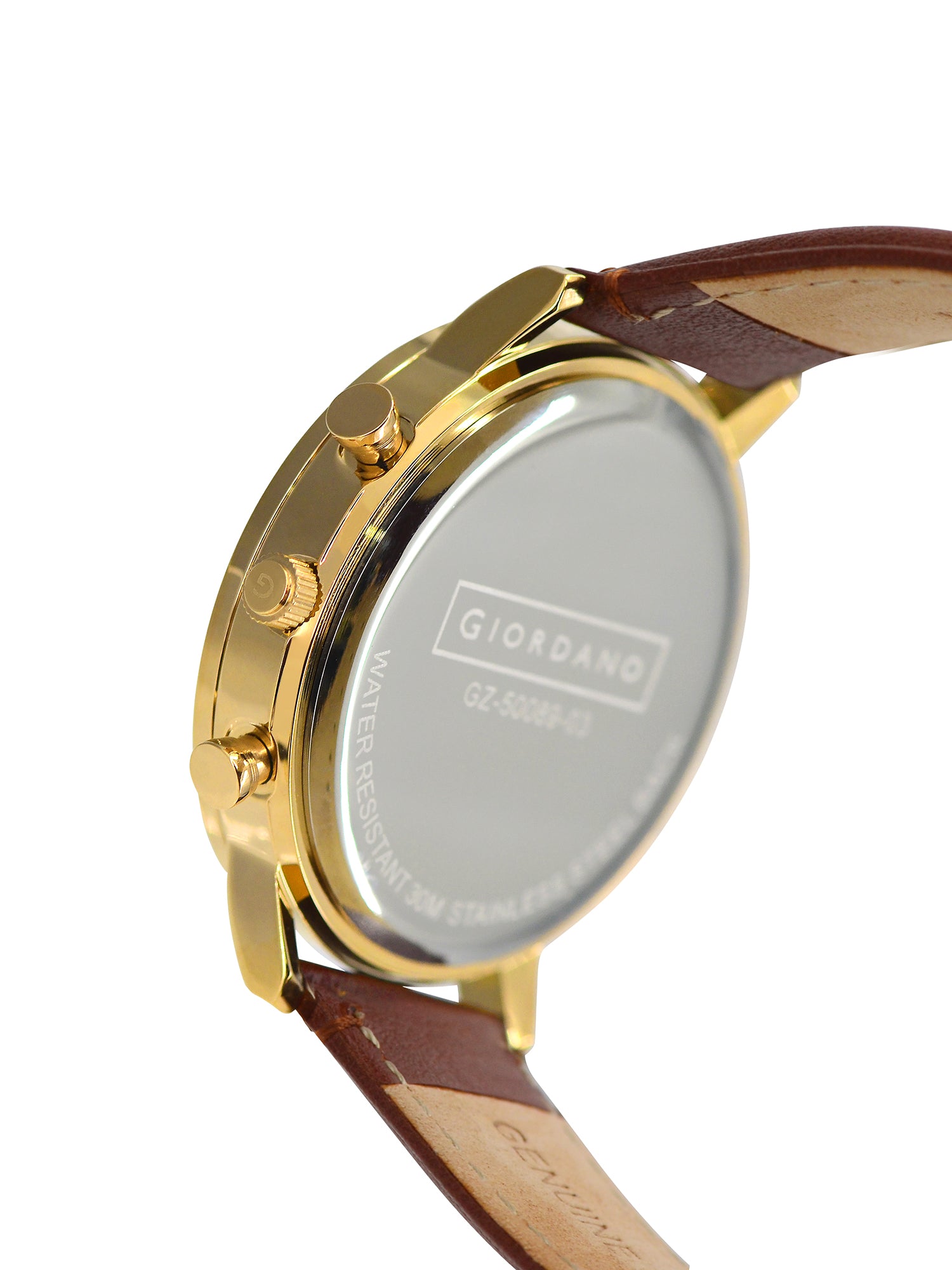 Giordano Analog Stylish Multi-Functional Watch for Men with Round Shape dial, Japanese Quartz and Leather Strap | GZ-50089-02