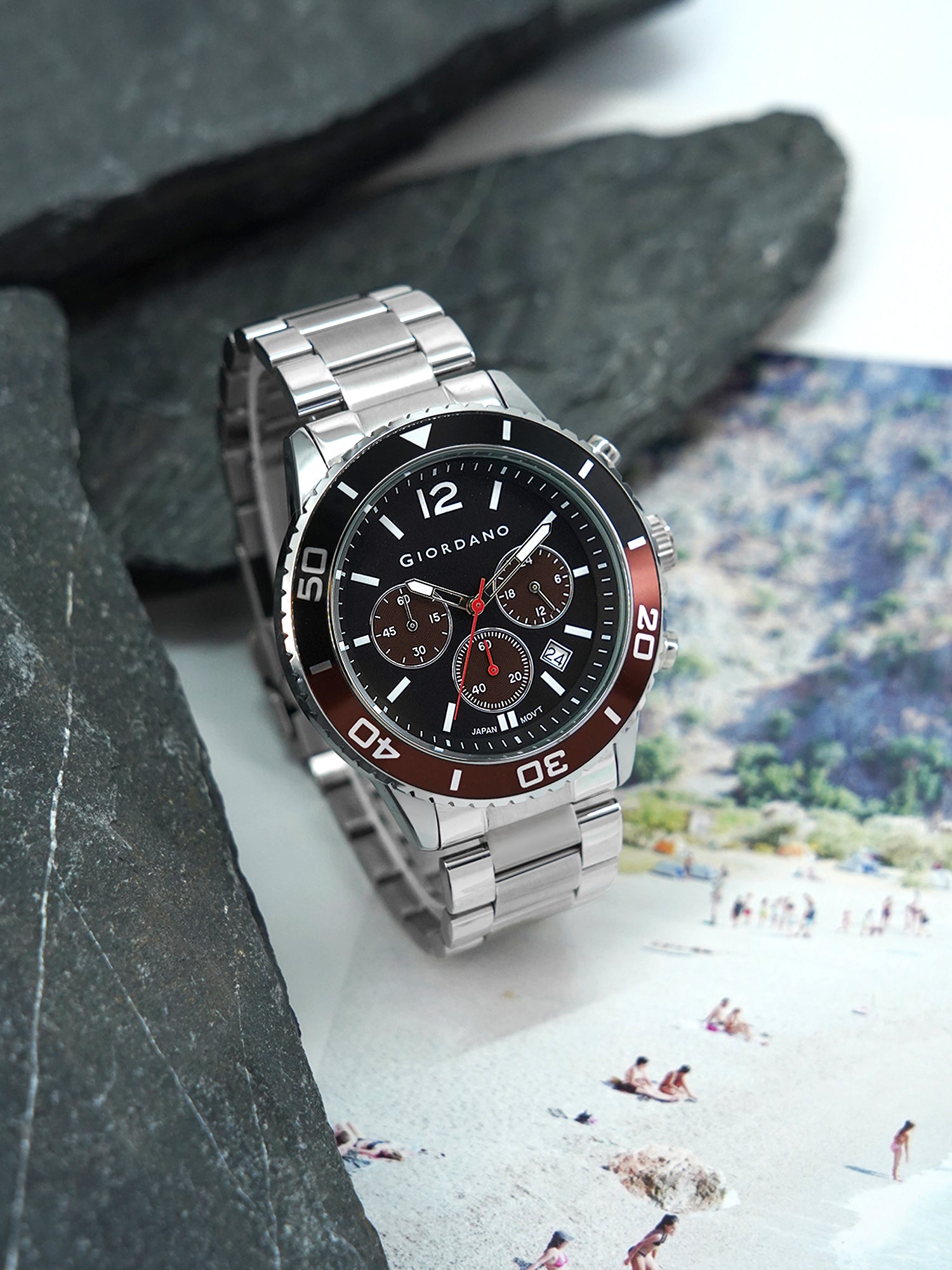 Giordano Analog Stylish Watch for Men & Boys Water Resistant Fashion Watch Round Shape with Multi-Functional Wrist Watch to Compliment Your Look/Ideal Gift for Male | GZ-50091-33