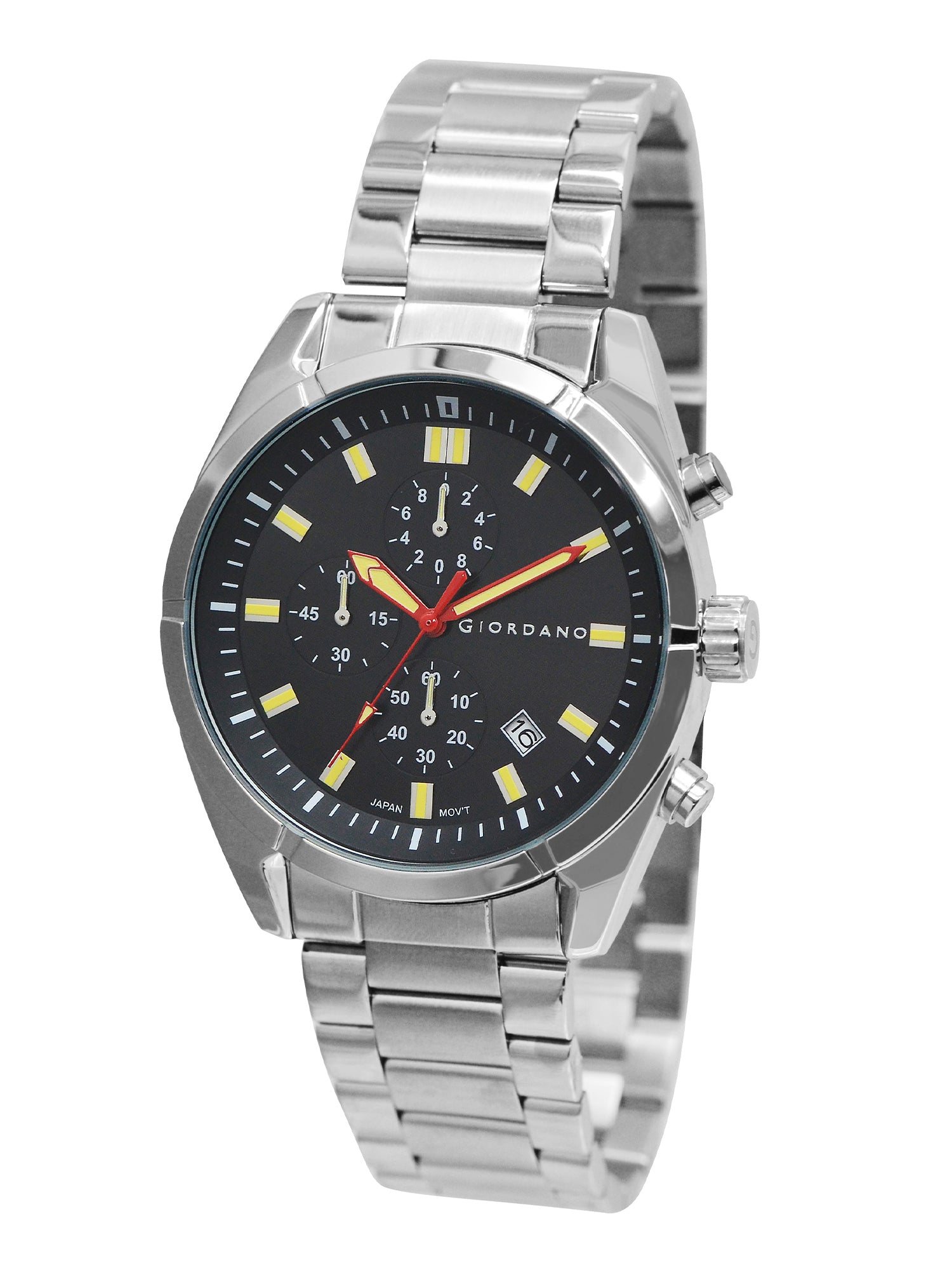 Giordano Multi Function Watch for Men with Round dial, Luminous Hands and Stainless Steel Strap | GZ-50096-11
