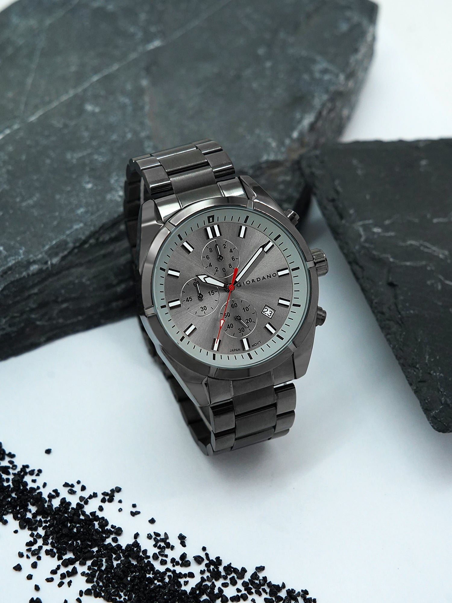 Giordano Multi Function Watch for Men with Round dial, Luminous Hands and Stainless Steel Strap | GZ-50096-33