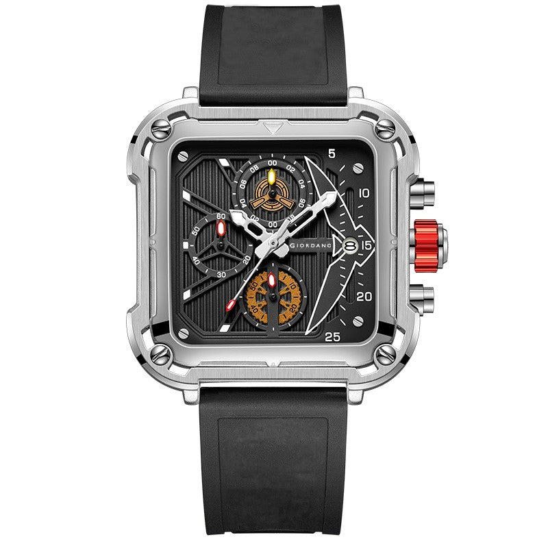 Giordano Multifunction Watch for Men - Perfect Blend of Style and Utility” | Water Resistant Square dial Unique Design Wrist Watch for Man | Best Gift for Males | GZ-50099-02