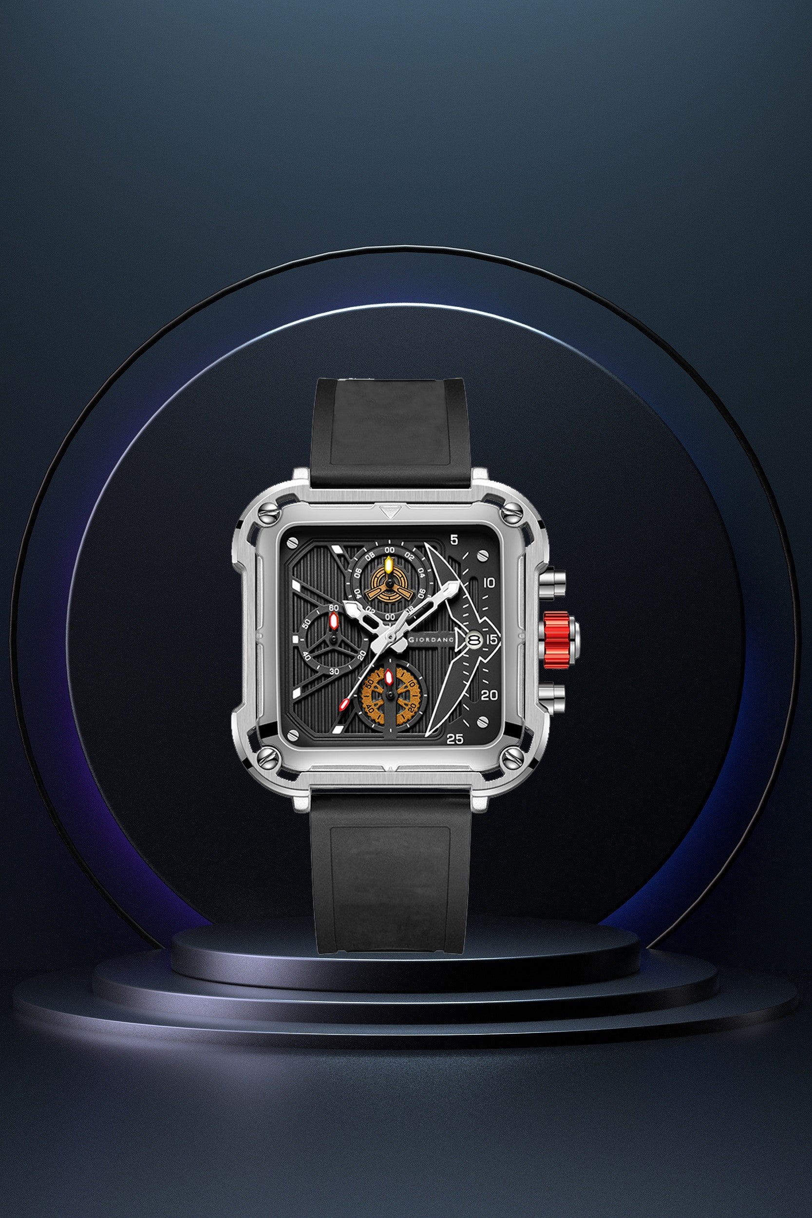 Giordano Multifunction Watch for Men - Perfect Blend of Style and Utility” | Water Resistant Square dial Unique Design Wrist Watch for Man | Best Gift for Males | GZ-50099-02