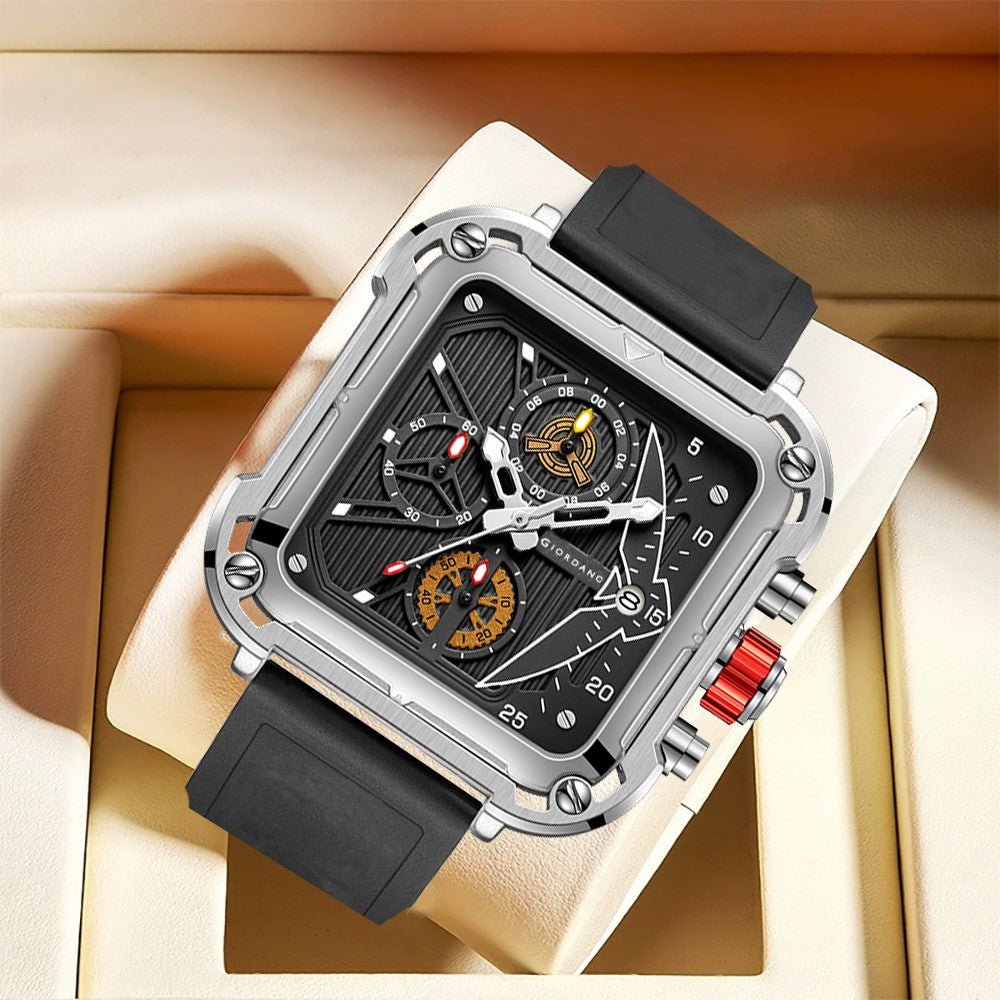 Giordano Multifunction Watch for Men - Perfect Blend of Style and Utility” | Water Resistant Square dial Unique Design Wrist Watch for Man | Best Gift for Males | GZ-50099-02