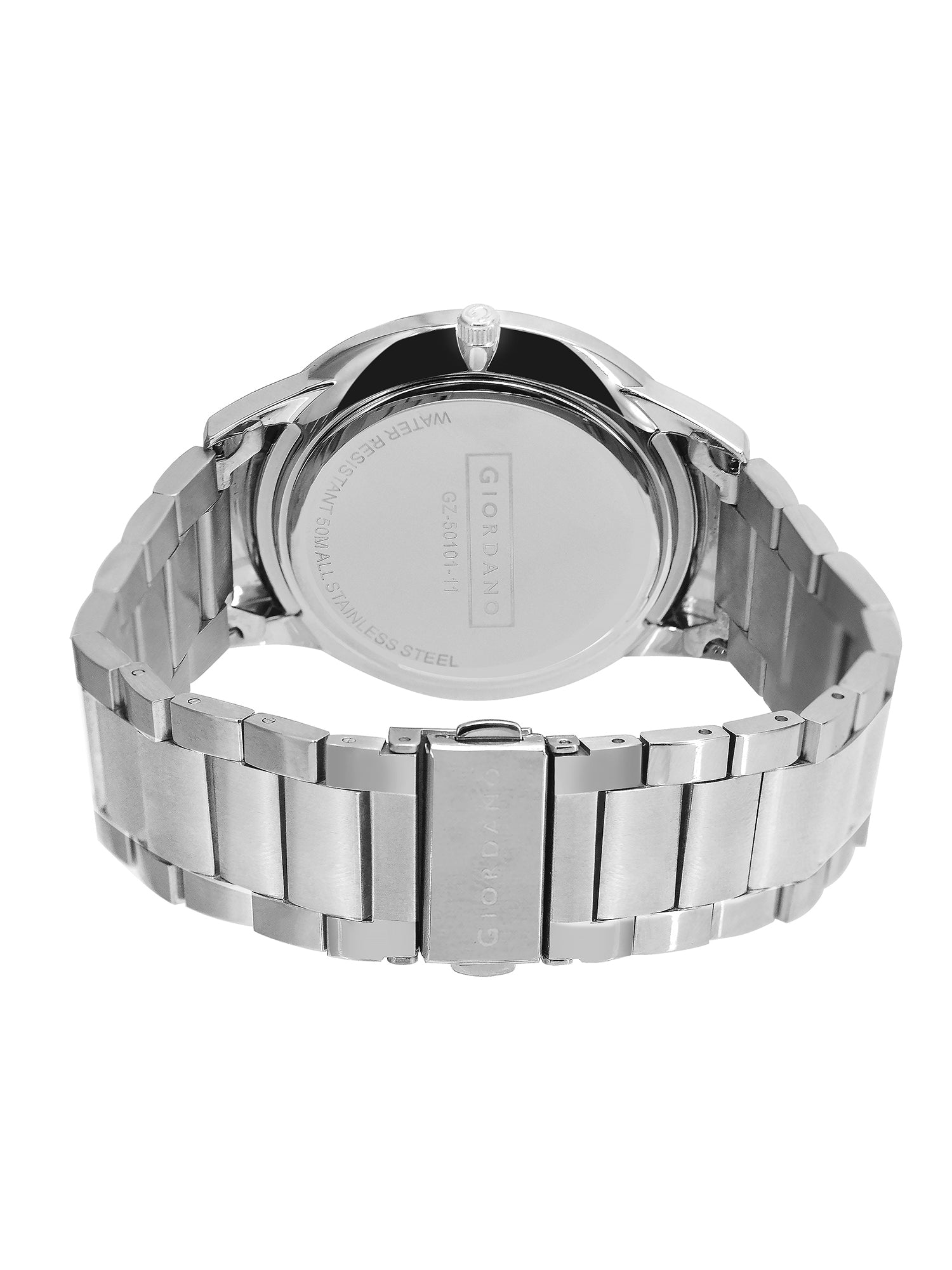 Giordano Classic Analog Watch for Men with Diamond Marked Dial and Stainless Steel Strap | GZ-50101-11