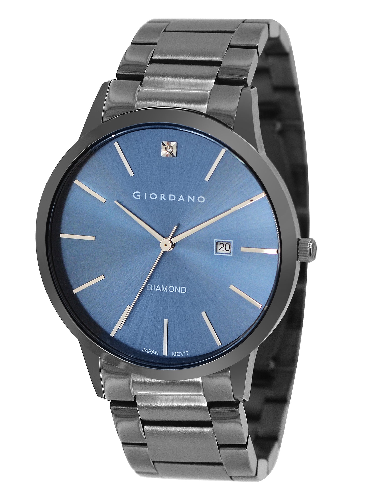 Giordano Classic Analog Watch for Men with Diamond Marked Dial and Stainless Steel Strap | GZ-50101-33