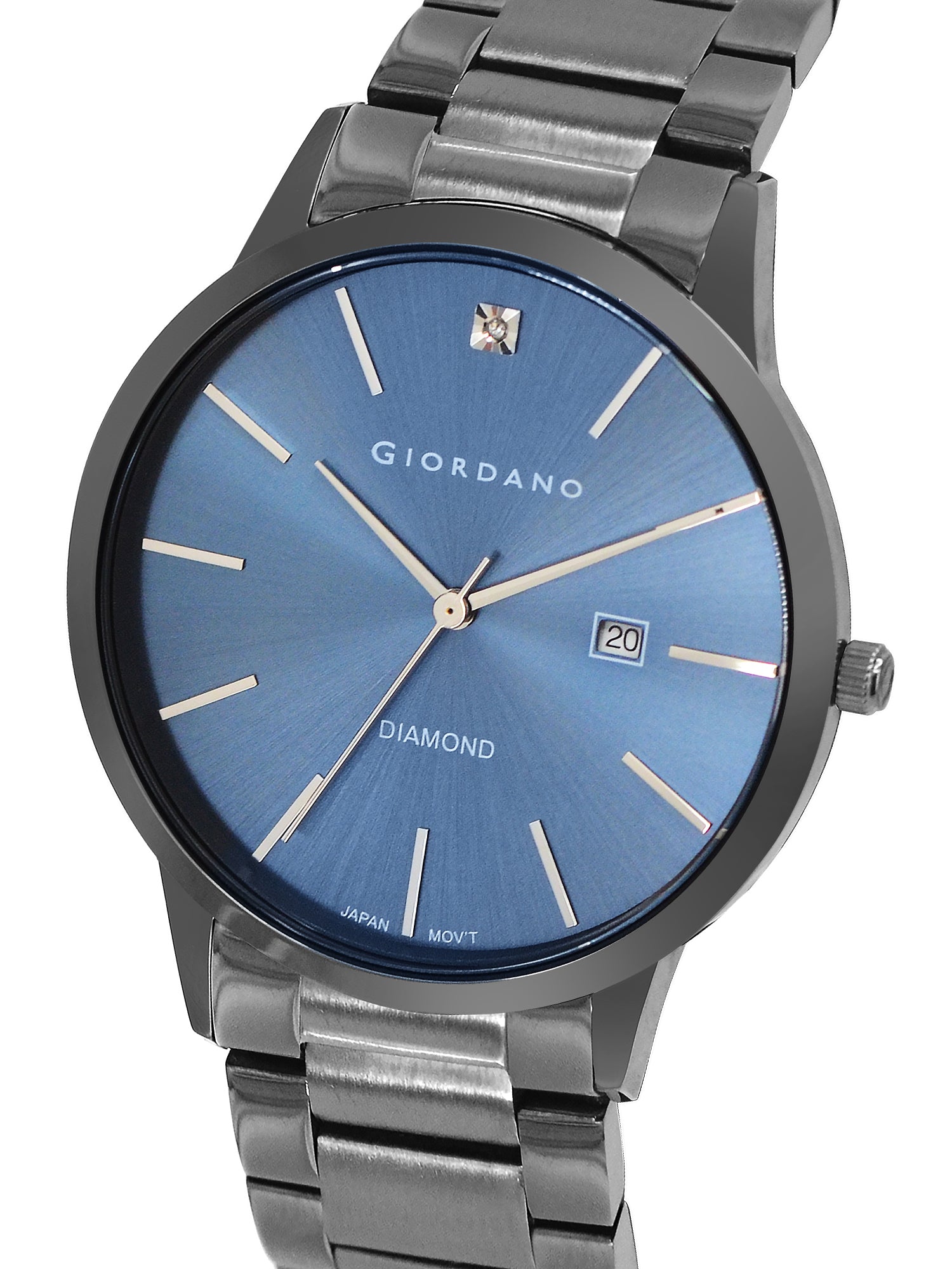 Giordano Classic Analog Watch for Men with Diamond Marked Dial and Stainless Steel Strap | GZ-50101-33