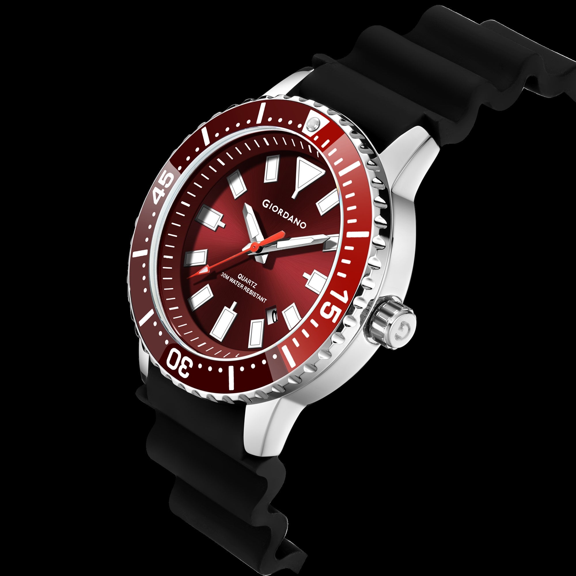 Giordano Analog Wrist Watch for Men Stylish Silicon Strap with Water Resistant 3 Hand Mechanism for Men and Boys to Compliment Your Look/Ideal Gift for Male | GZ-50103-01