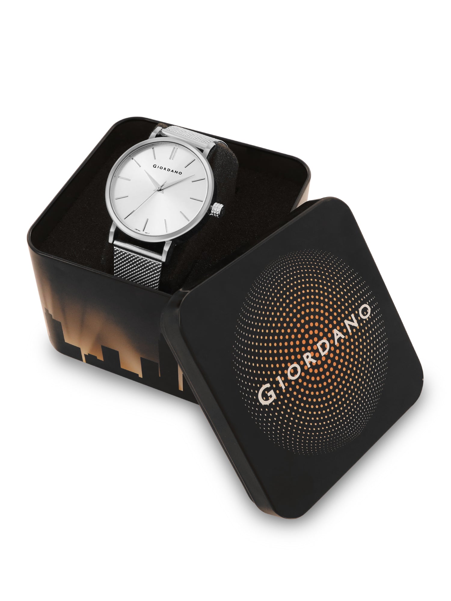 Giordano Analog Watch for Men Stylish Metal Strap| 3 Hands Mechanism with Water Resistant Wrist Watch | GZ-50108-11