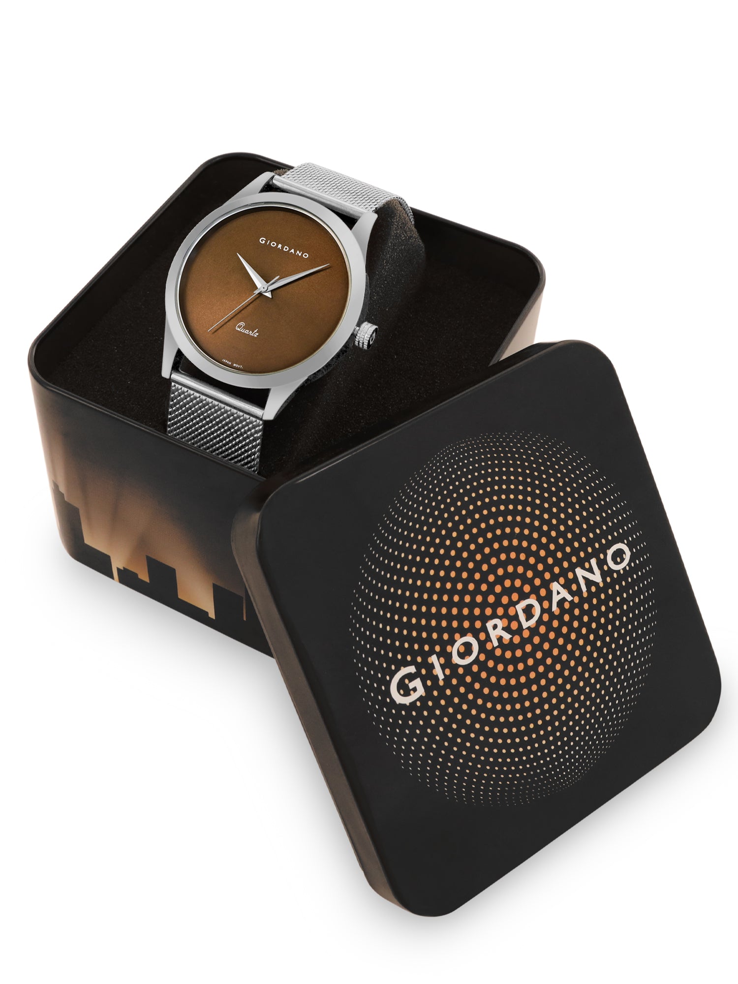 Giordano Analog Watch for Men Stylish Metal Strap| 3 Hands Mechanism with Water Resistant Wrist Watch | GZ-50111-11