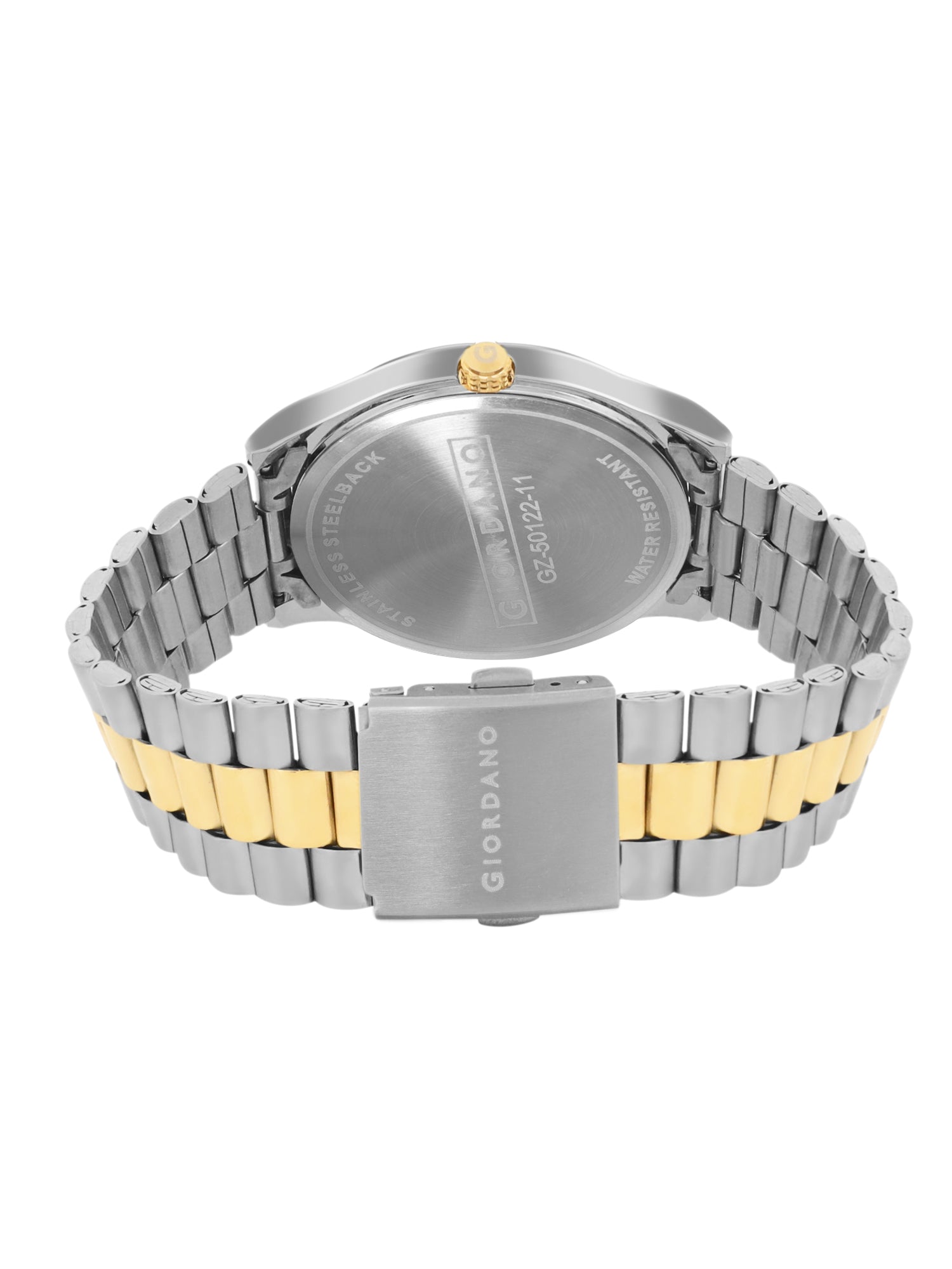 Giordano Analog Watch for Men with Two-Tone Stainless Steel Strap & Textured Dial, Day-Date Display, Elegant Casual Style | GZ-50122-11