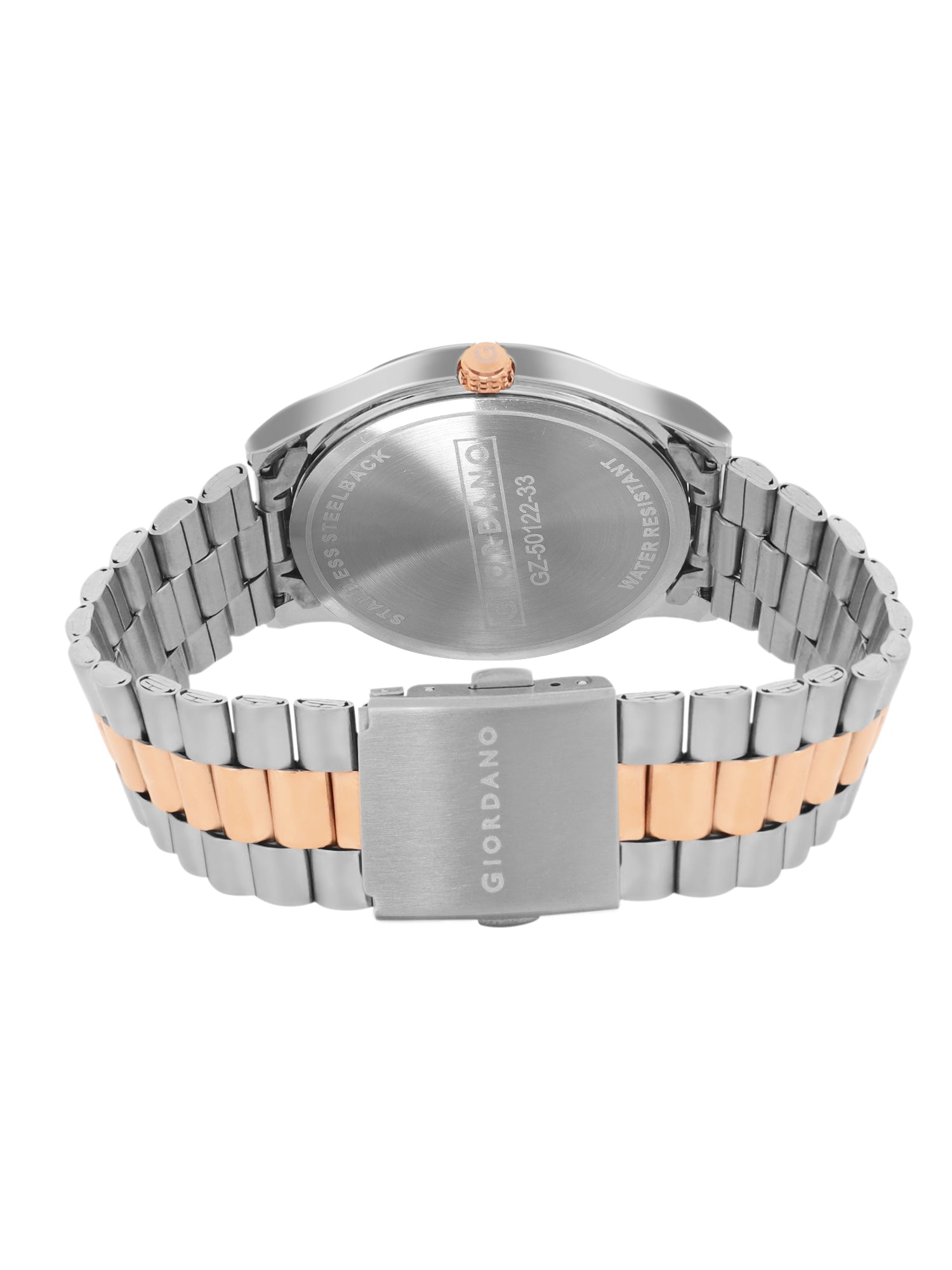 Giordano Analog Watch for Men with Two-Tone Stainless Steel Strap & Textured Dial, Day-Date Display, Elegant Casual Style | GZ-50122-33