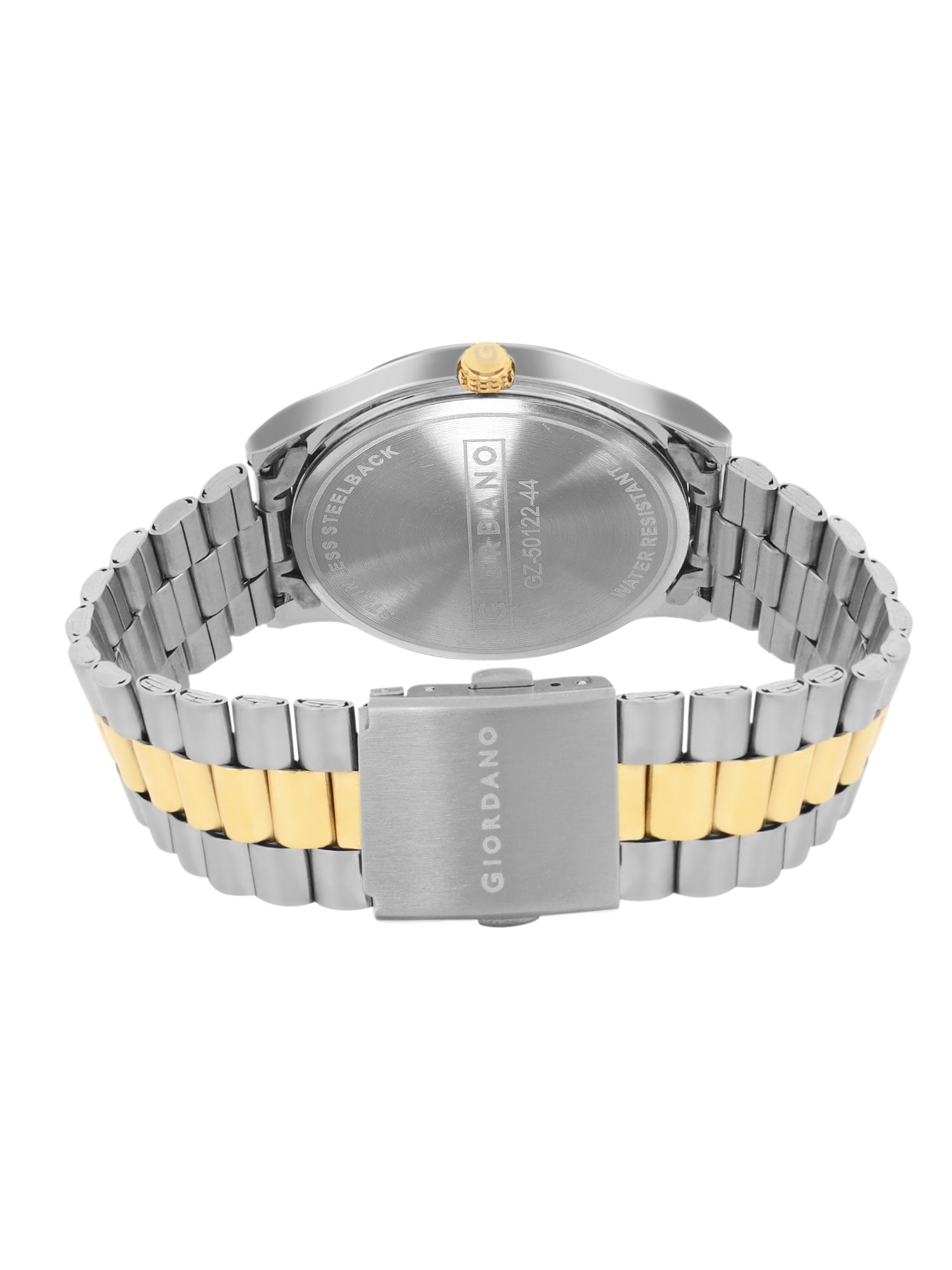 Giordano Analog Watch for Men with Two-Tone Stainless Steel Strap & Textured Dial, Day-Date Display, Elegant Casual Style | GZ-50122-44