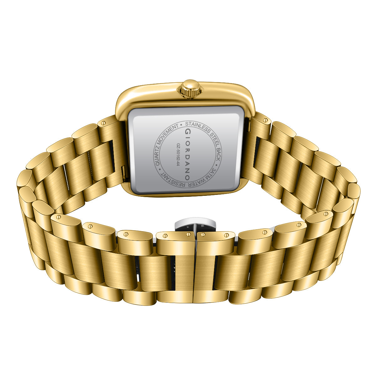 Giordano Square Face Watch for Men – Multifunction Dial with Date Display, Sleek Stainless Steel Strap, Modern Design for Everyday Elegance | GZ-50162-44