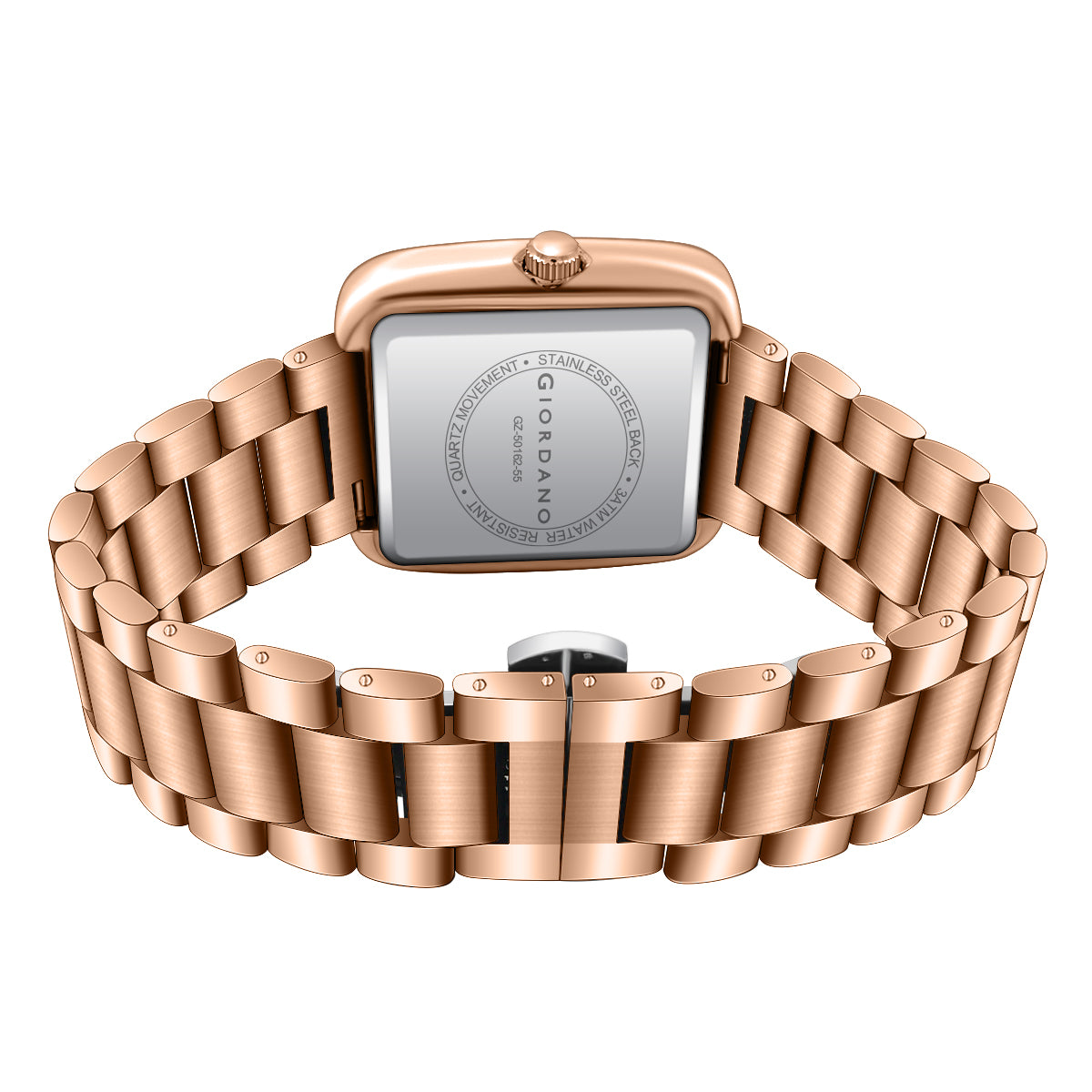 Giordano Square Face Watch for Men – Multifunction Dial with Date Display, Sleek Stainless Steel Strap, Modern Design for Everyday Elegance | GZ-50162-55