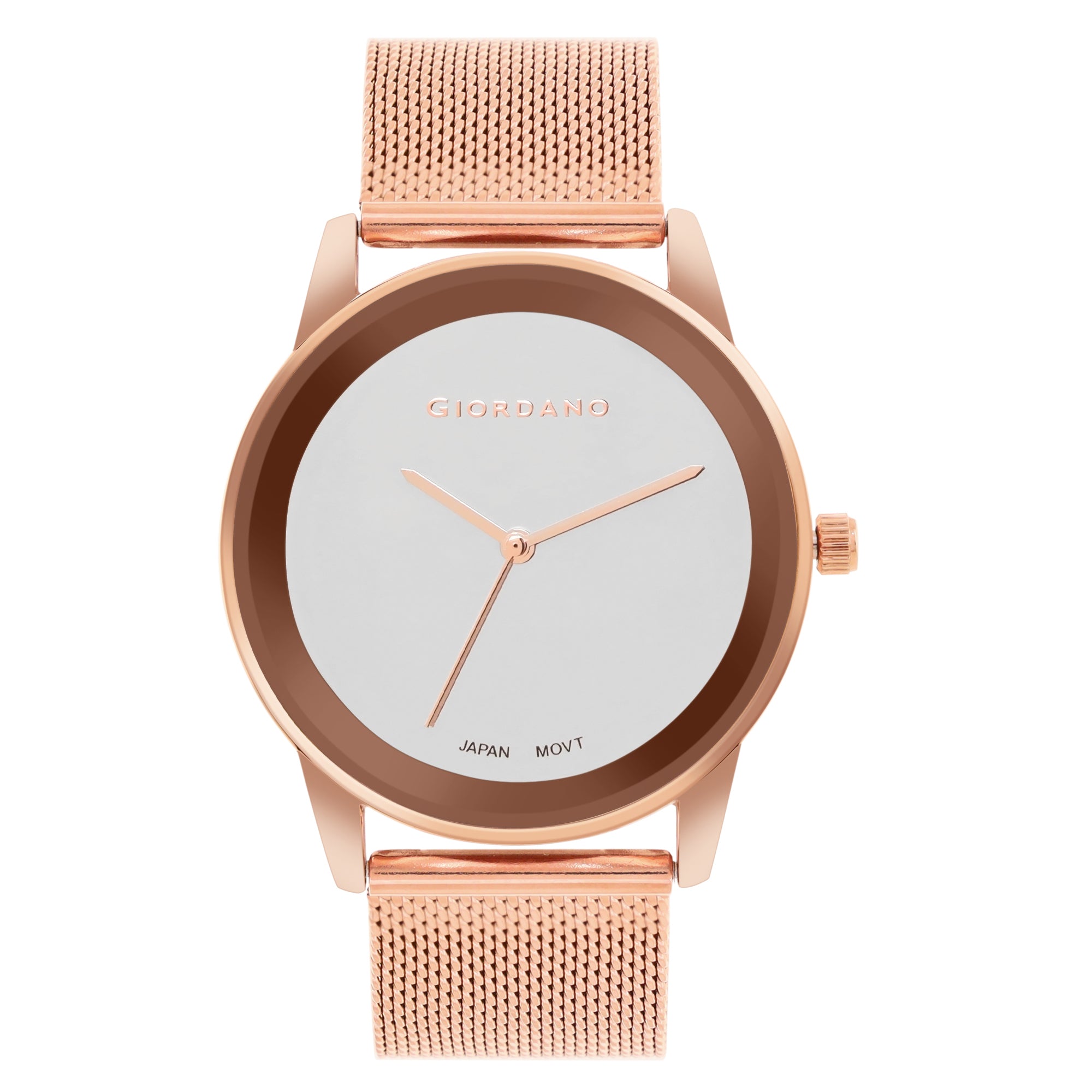 Giordano Analog Watch for Women Stylish Metal Strap| 3 Hands Mechanism with Water Resistant Wrist Watch | GZ-60026-22