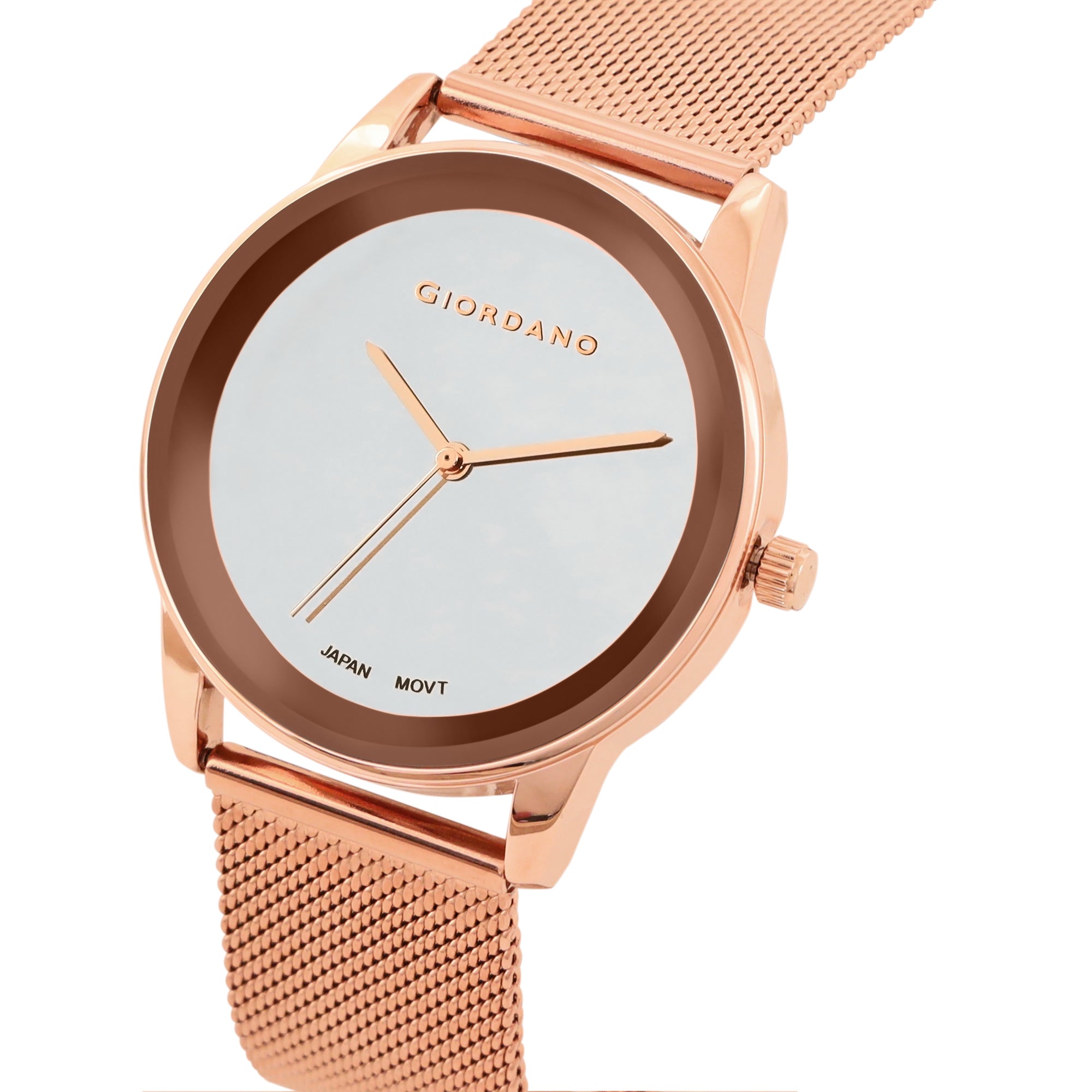Giordano Analog Watch for Women Stylish Metal Strap| 3 Hands Mechanism with Water Resistant Wrist Watch | GZ-60026-22