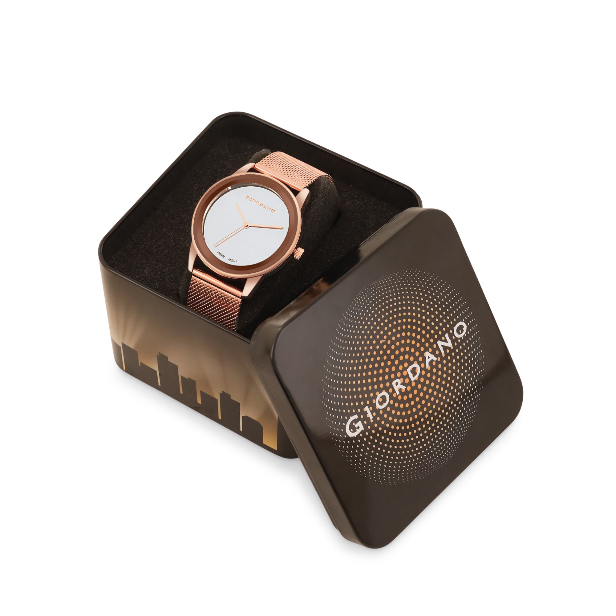 Giordano Analog Watch for Women Stylish Metal Strap| 3 Hands Mechanism with Water Resistant Wrist Watch | GZ-60026-22