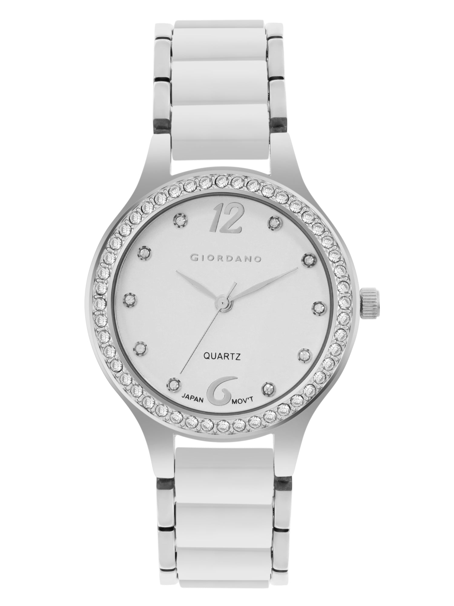 Giordano Analog Watch for Women, Diamond-Set with Metal Strap Ladies Water Resistant Wrist Watch for Female | GZ-60065-11
