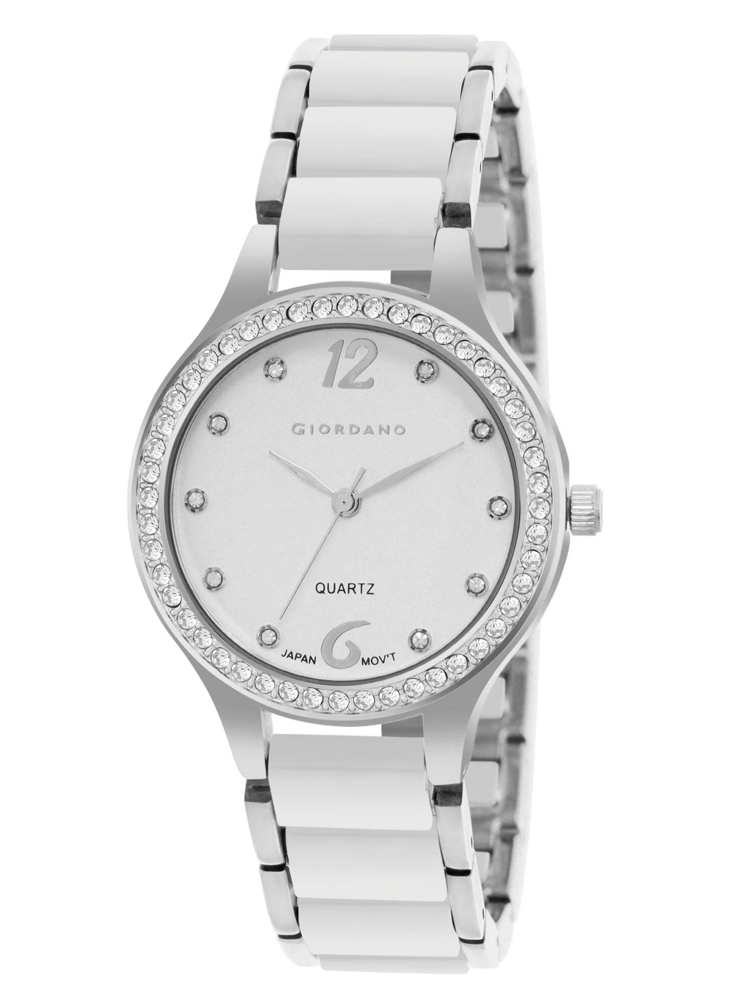 Giordano Analog Watch for Women, Diamond-Set with Metal Strap Ladies Water Resistant Wrist Watch for Female | GZ-60065-11