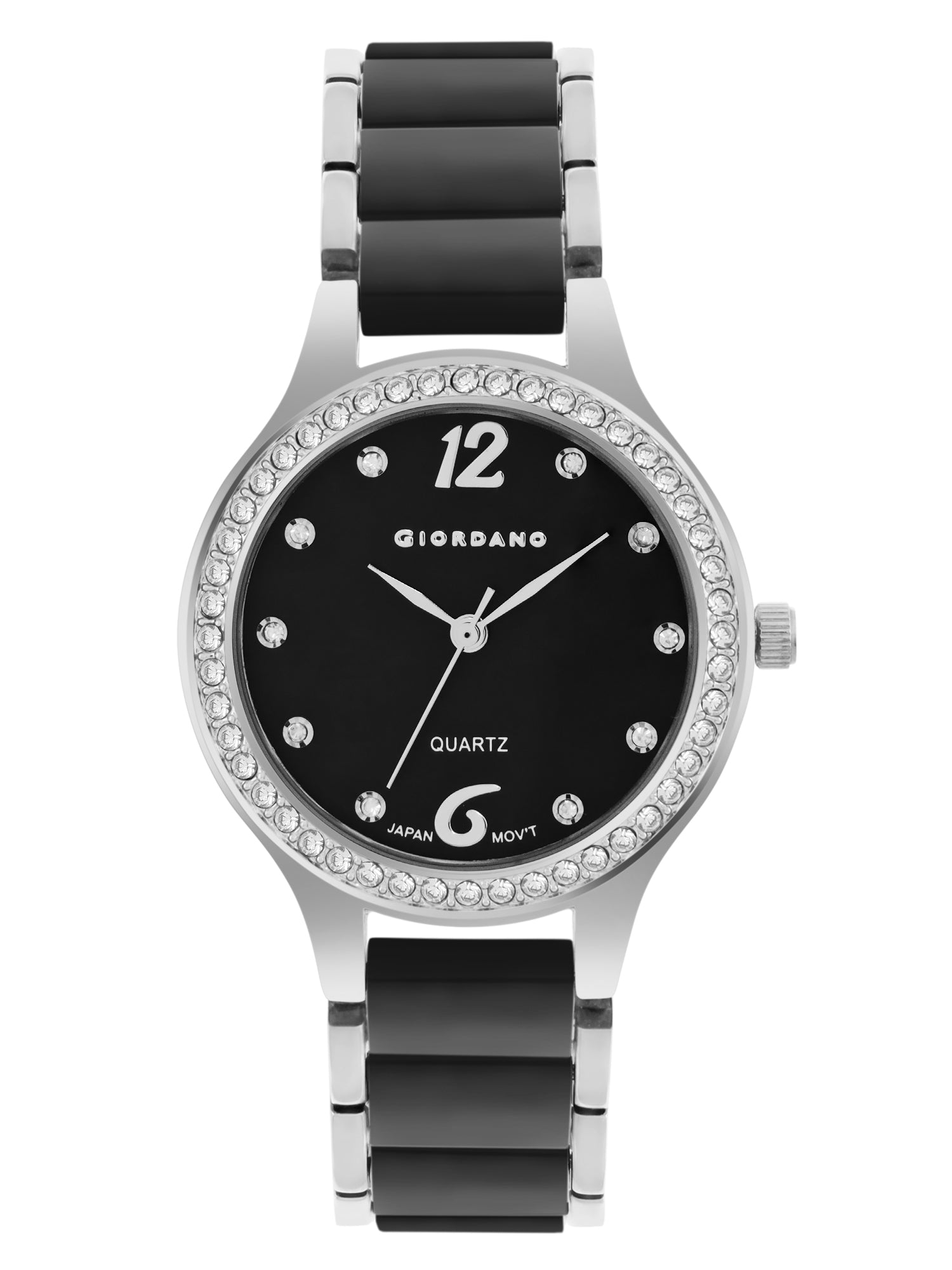 Giordano Analog Watch for Women, Diamond-Set with Metal Strap Ladies Water Resistant Wrist Watch for Female | GZ-60065-22