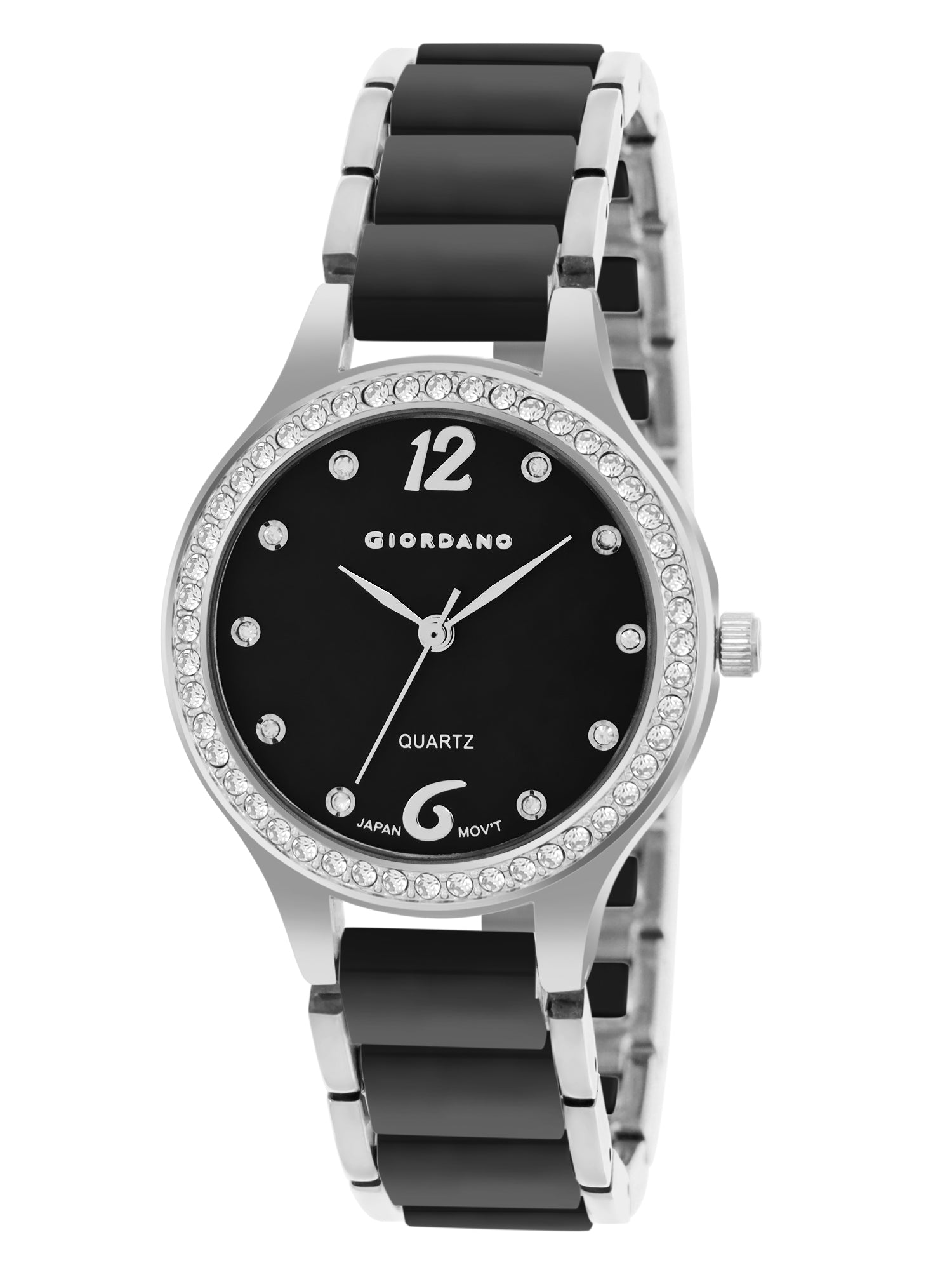 Giordano Analog Watch for Women, Diamond-Set with Metal Strap Ladies Water Resistant Wrist Watch for Female | GZ-60065-22