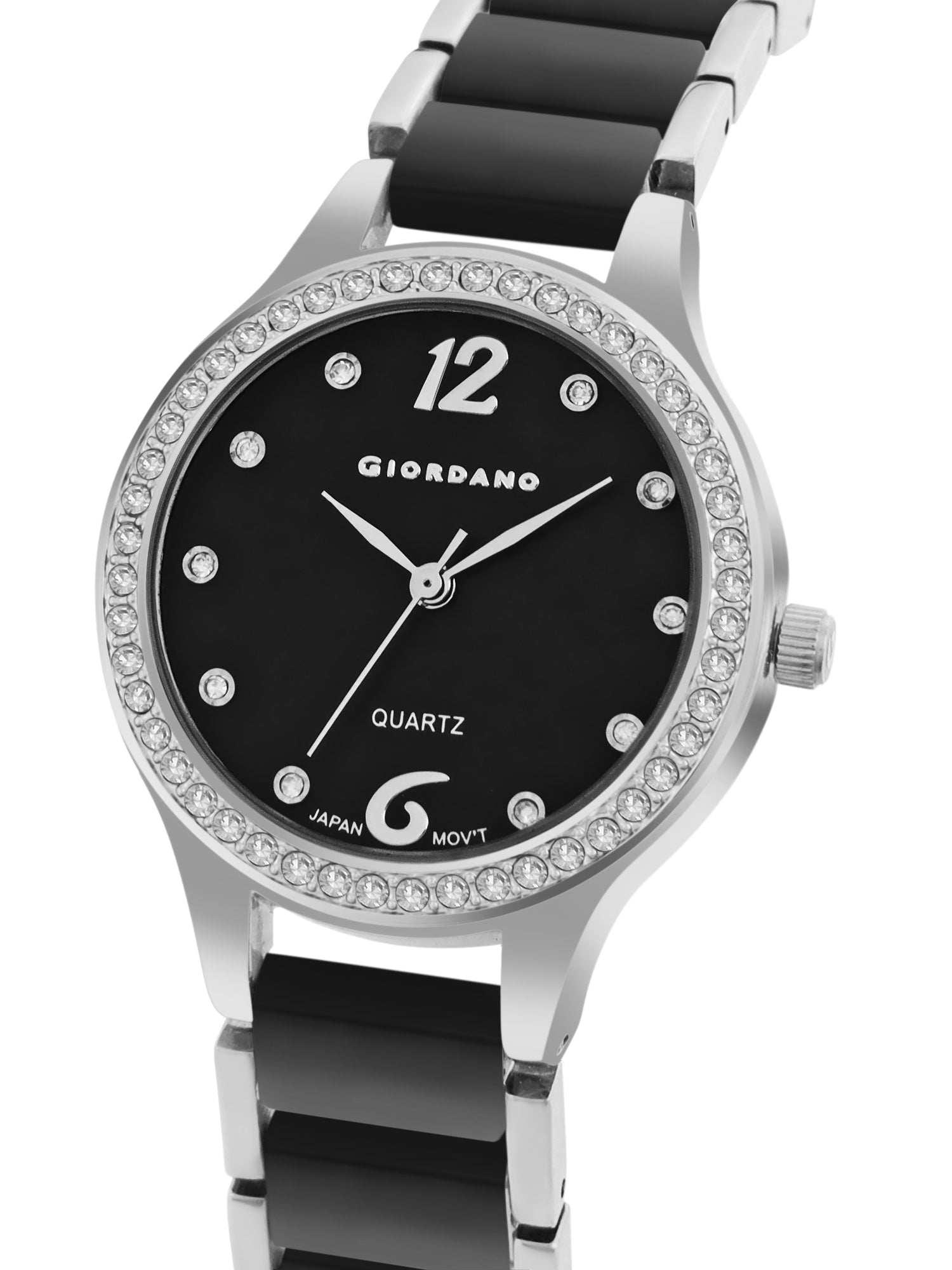 Giordano Analog Watch for Women, Diamond-Set with Metal Strap Ladies Water Resistant Wrist Watch for Female | GZ-60065-22