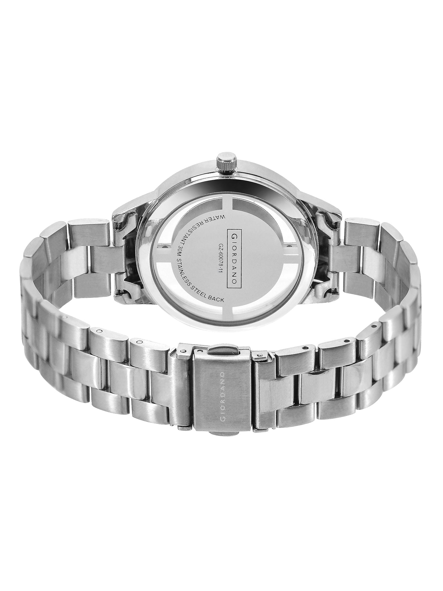 Giordano Analog Stylish Watch for Women with See-Through Dial with Crystal Accents and Stainless Steel Strap | GZ-60078-11
