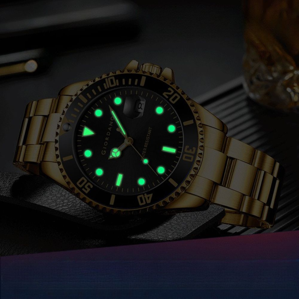 Giordano Premium Analog Watch for Men with Rotating Bezel, Stainless Steel Strap and Date Display | GZ-50006-77