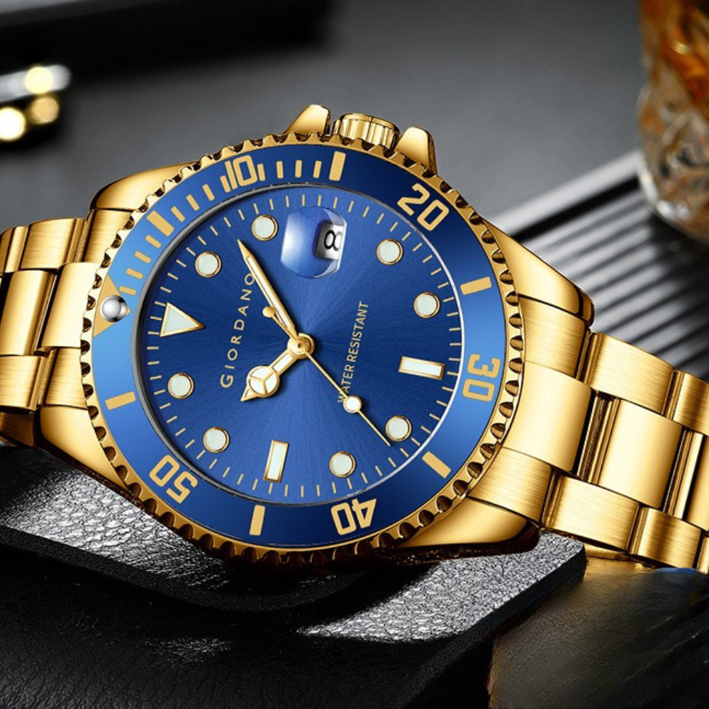 Giordano Premium Analog Watch for Men with Rotating Bezel, Stainless Steel Strap and Date Display | GZ-50006-66