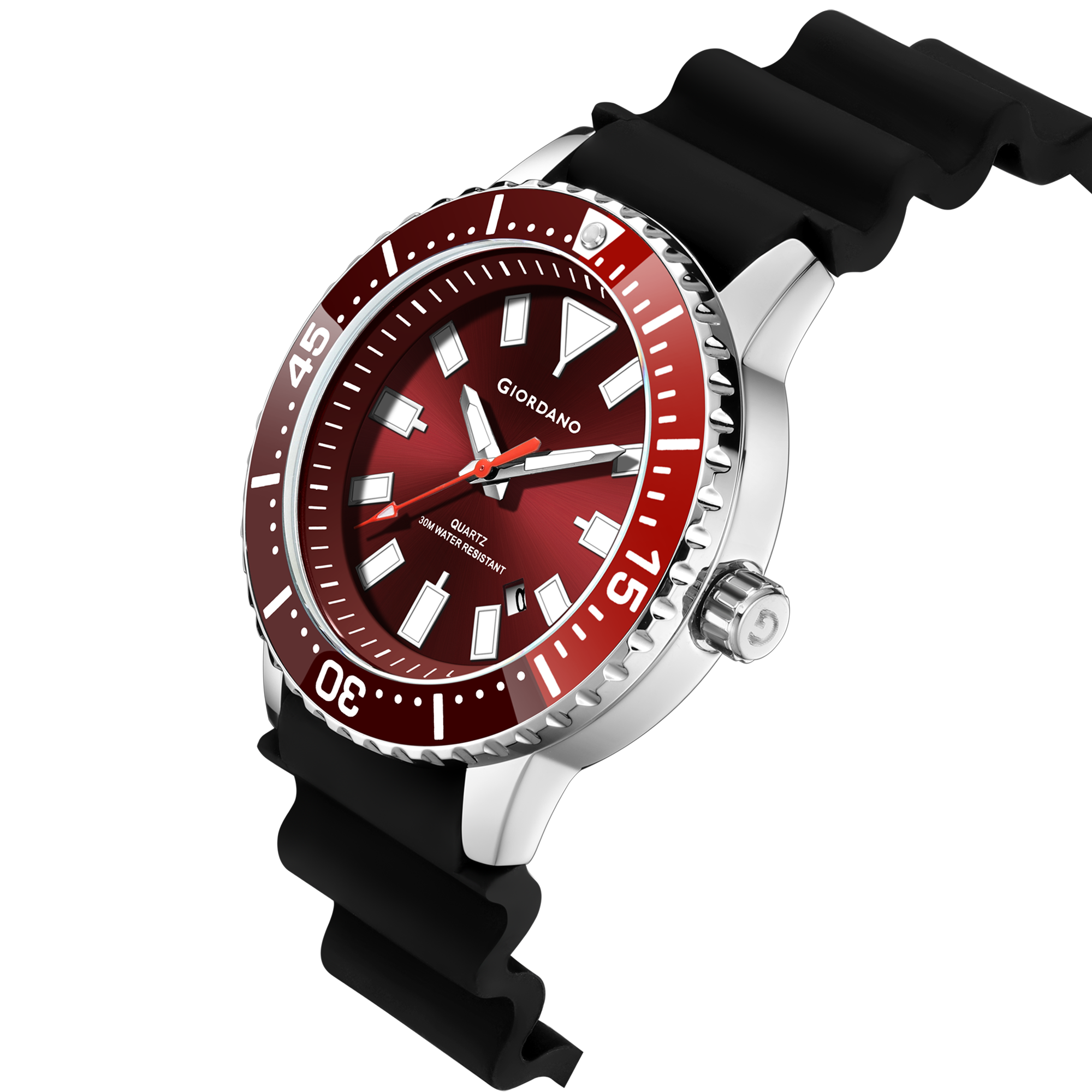 Giordano Analog Wrist Watch for Men Stylish Silicon Strap with Water Resistant 3 Hand Mechanism for Men and Boys to Compliment Your Look/Ideal Gift for Male | GZ-50103-01