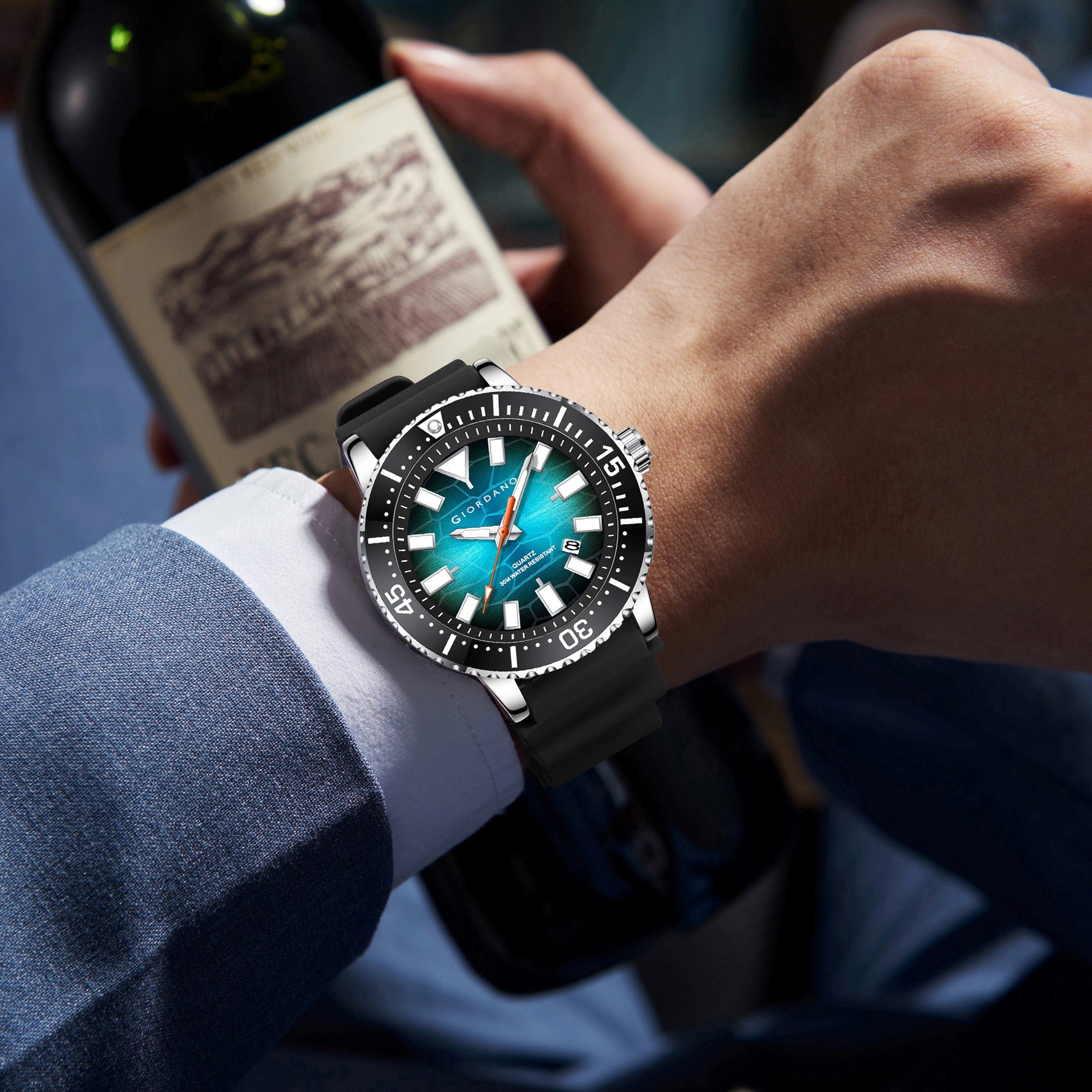 Giordano Analog Wrist Watch for Men Stylish Silicon Strap with Water Resistant 3 Hand Mechanism for Men and Boys to Compliment Your Look/Ideal Gift for Male | GZ-50103-02