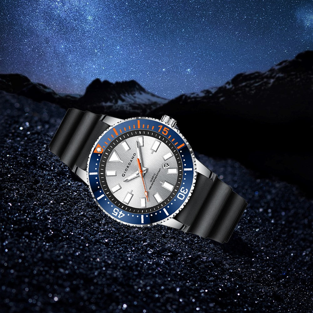 Giordano Analog Wrist Watch for Men Stylish Silicon Strap with Water Resistant 3 Hand Mechanism for Men and Boys to Compliment Your Look/Ideal Gift for Male | GZ-50103-03